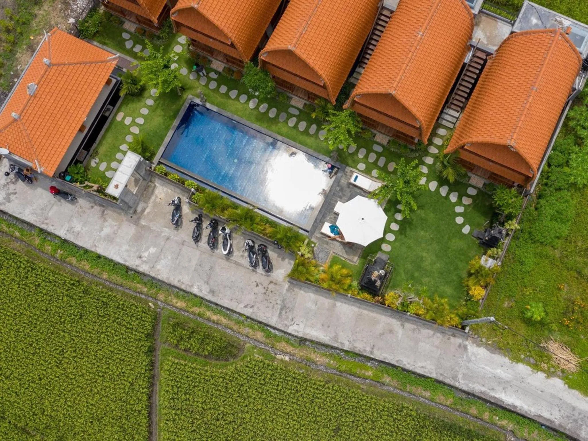 Bird's eye view in D'jineng Rice Terrace Canggu