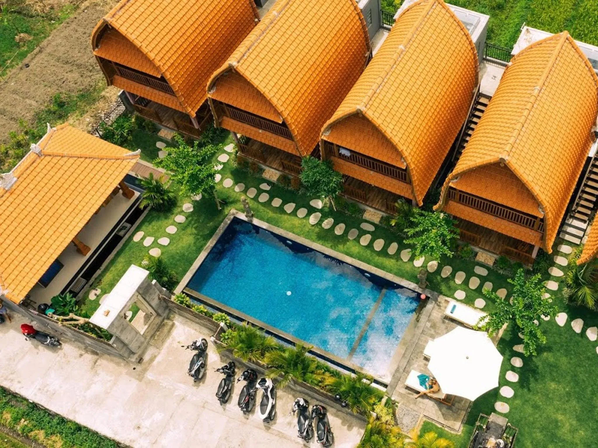 Bird's eye view in D'jineng Rice Terrace Canggu