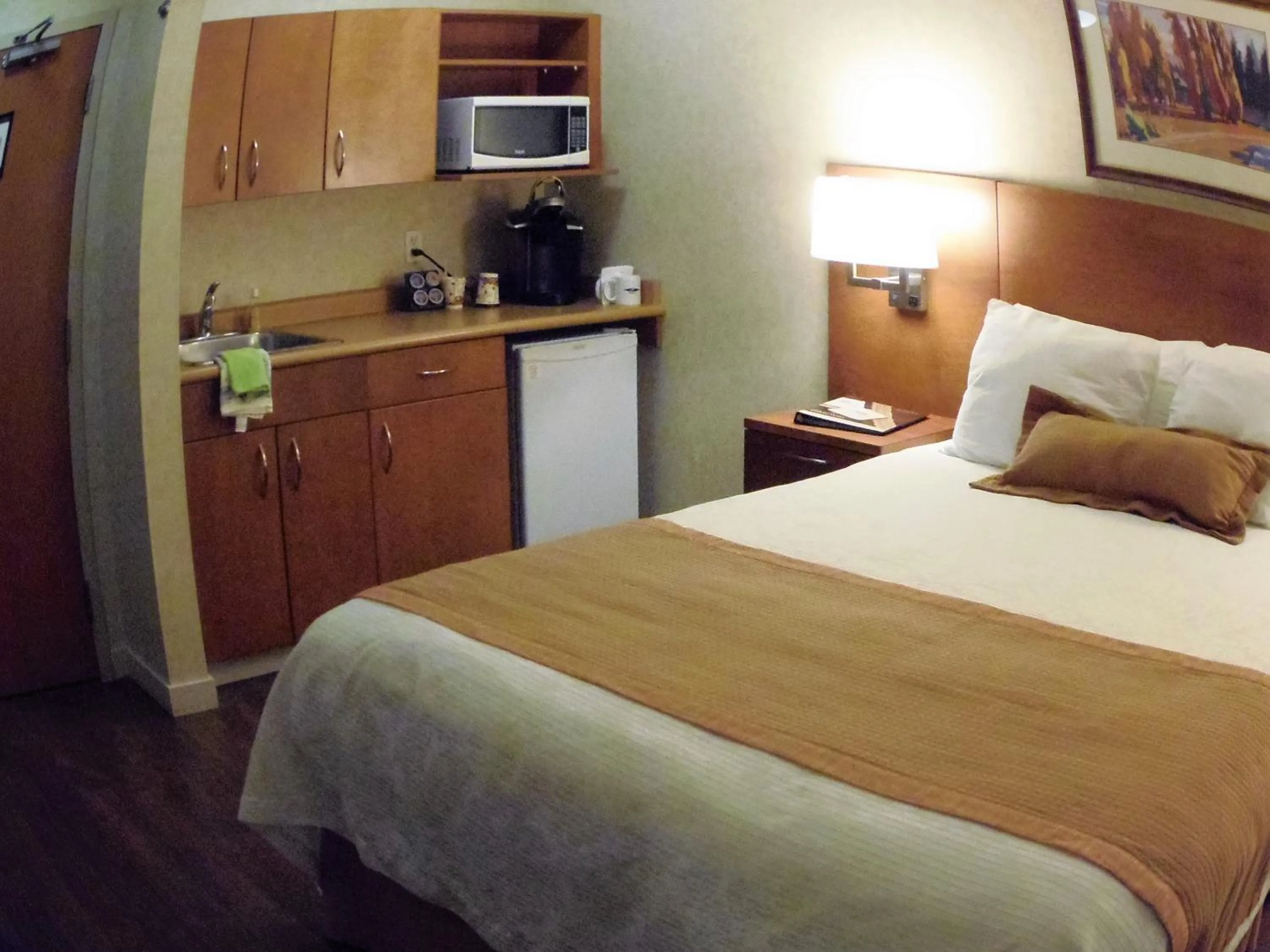 Kitchen or kitchenette, Bed in Rosslyn Inn & Suites