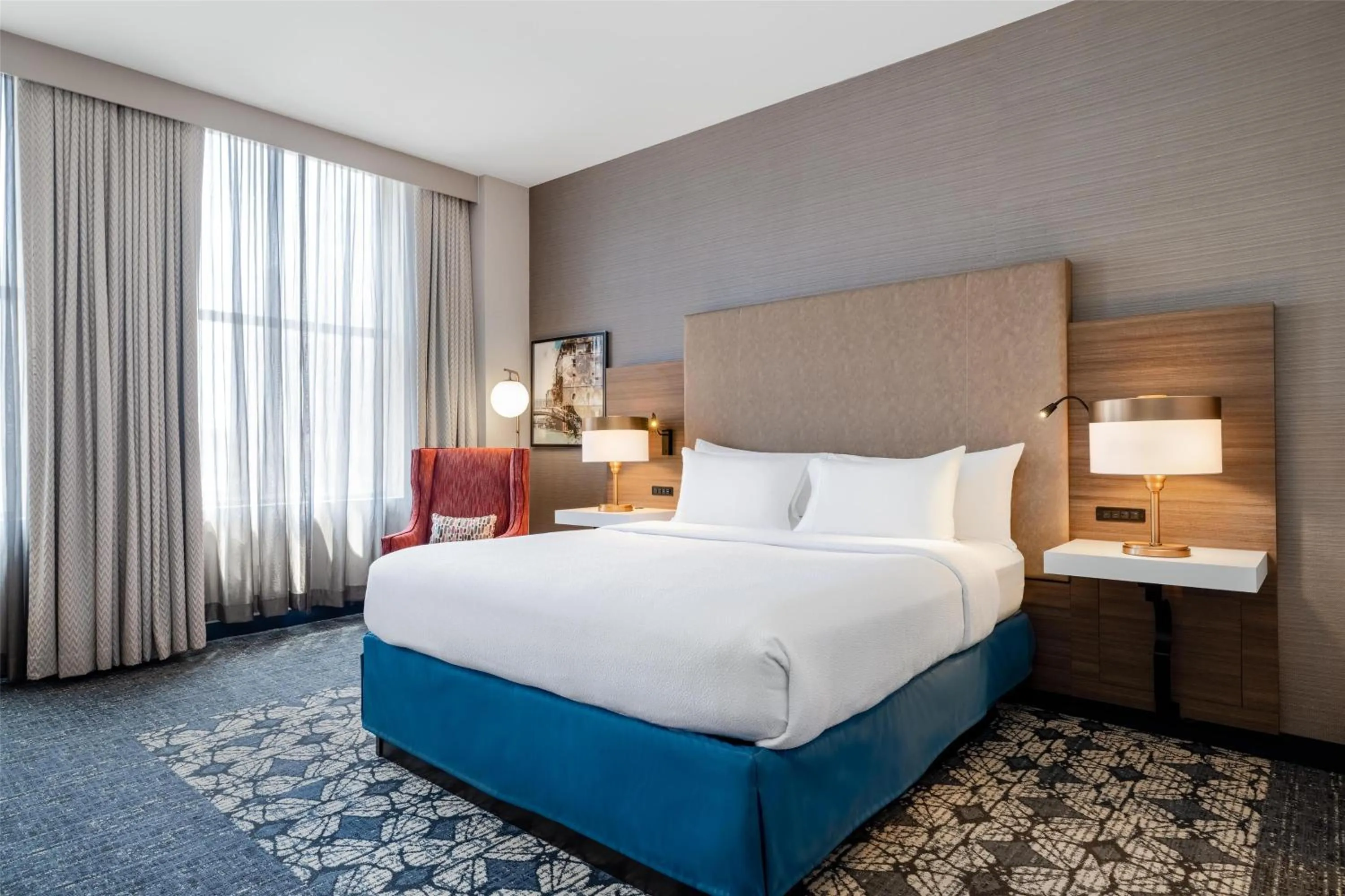 Bed in Hilton Garden Inn Indianapolis Downtown