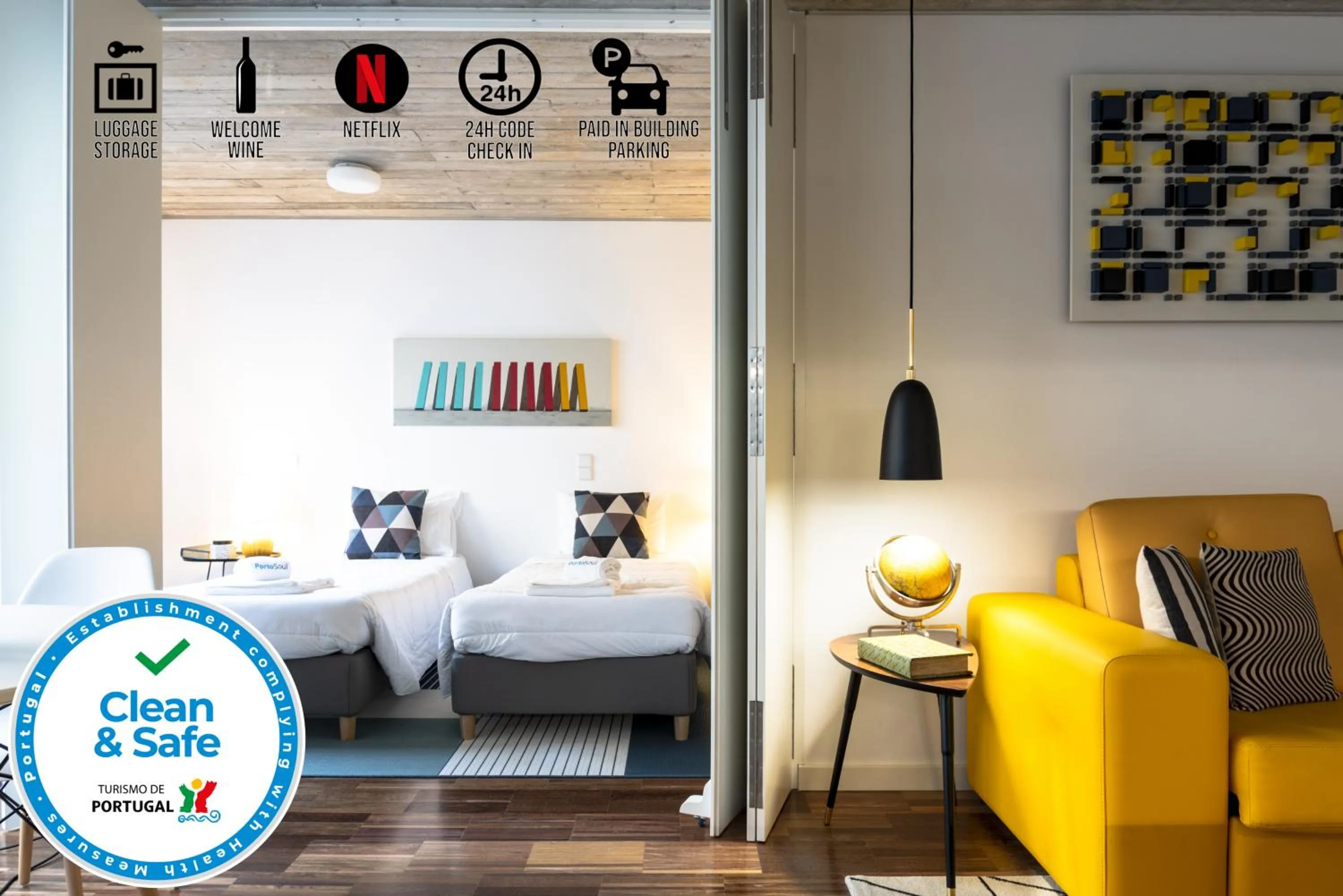 Living room, Bed in PortoSoul Trindade