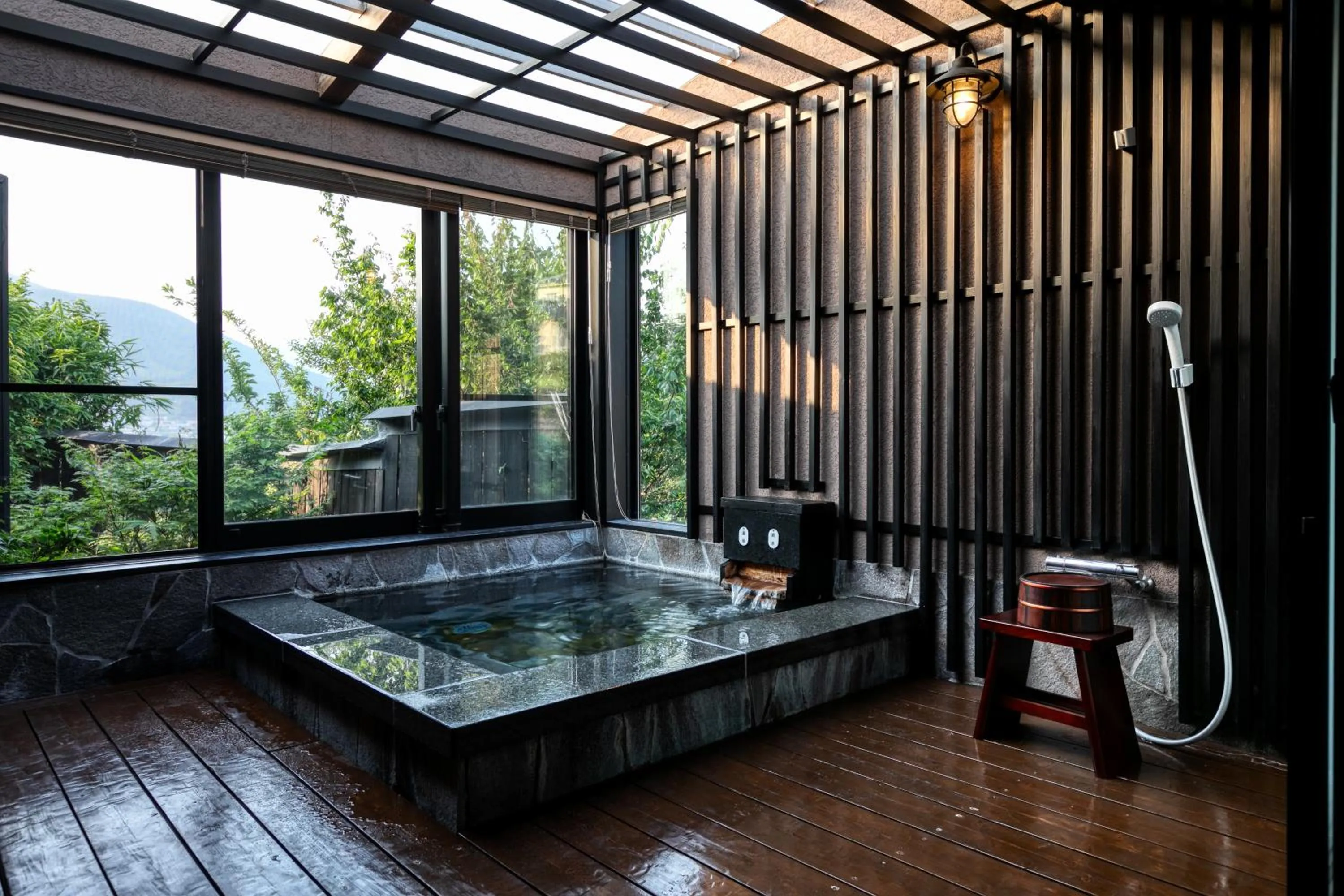 Hot Spring Bath in Yufuin Onsen Toshoan