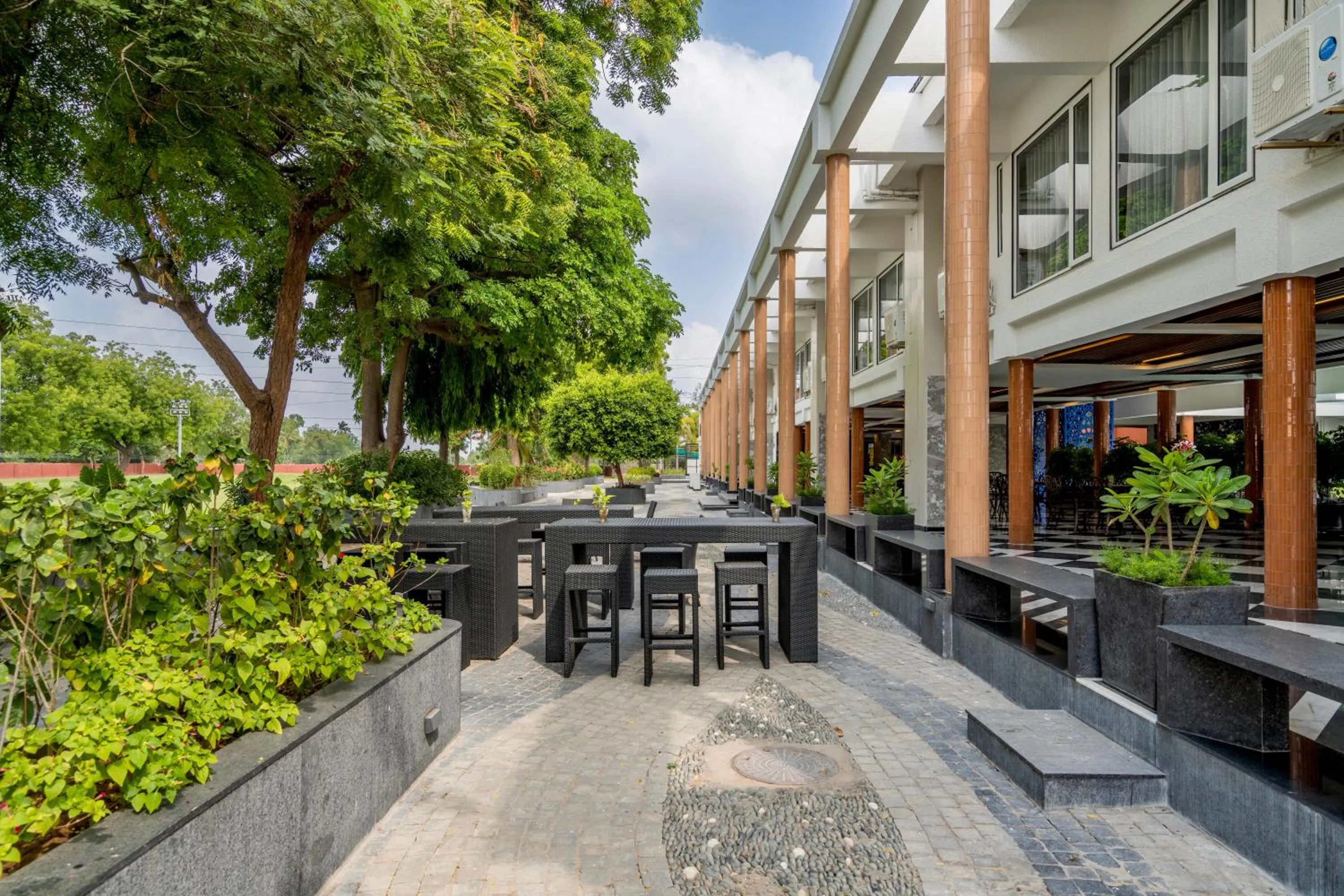 Garden view in Roadies Rostel - Best Adventure Resort in Ahmedabad