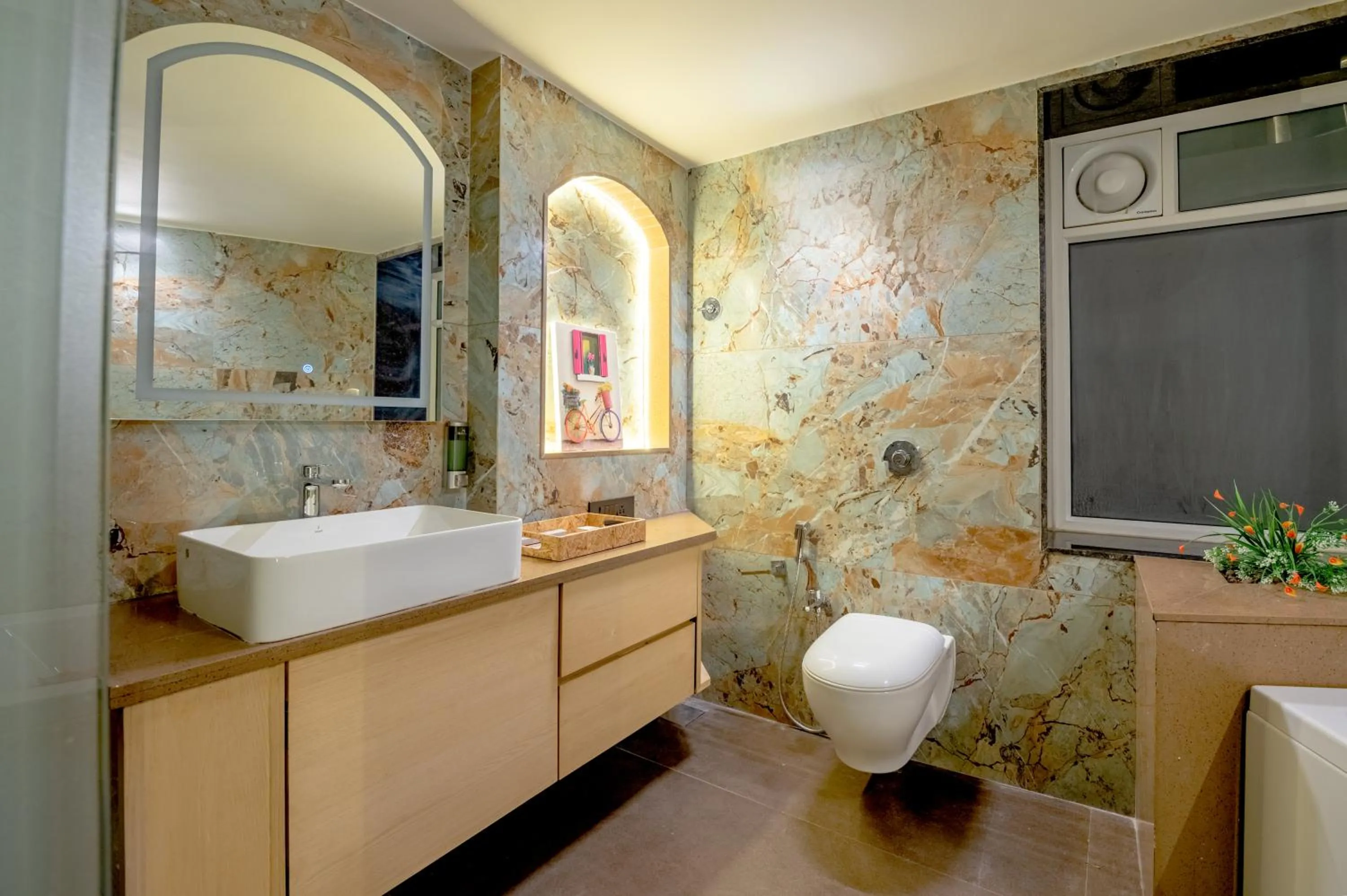 Bathroom in Roadies Rostel - Best Adventure Resort in Ahmedabad