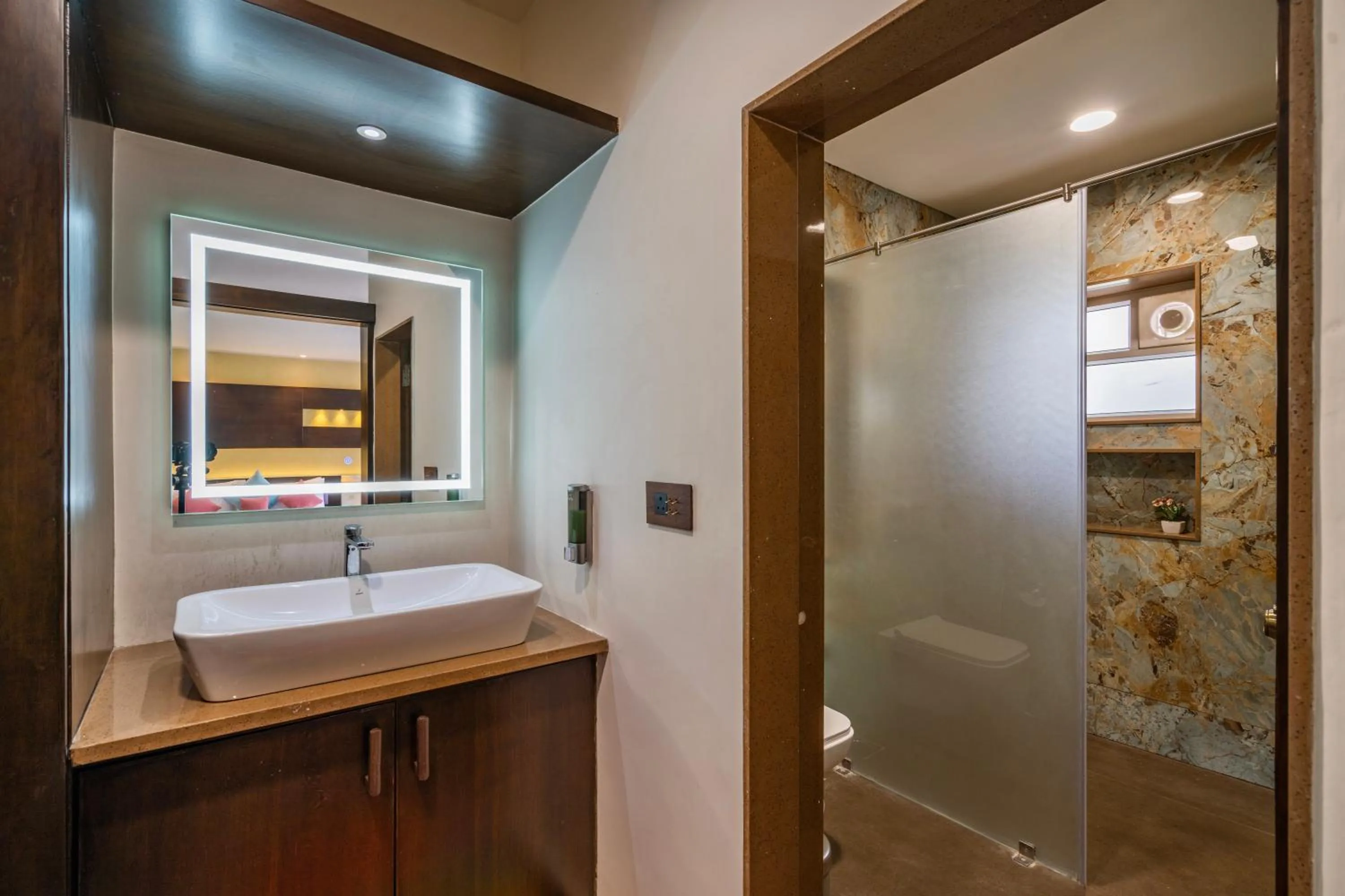 Bathroom in Roadies Rostel - Best Adventure Resort in Ahmedabad