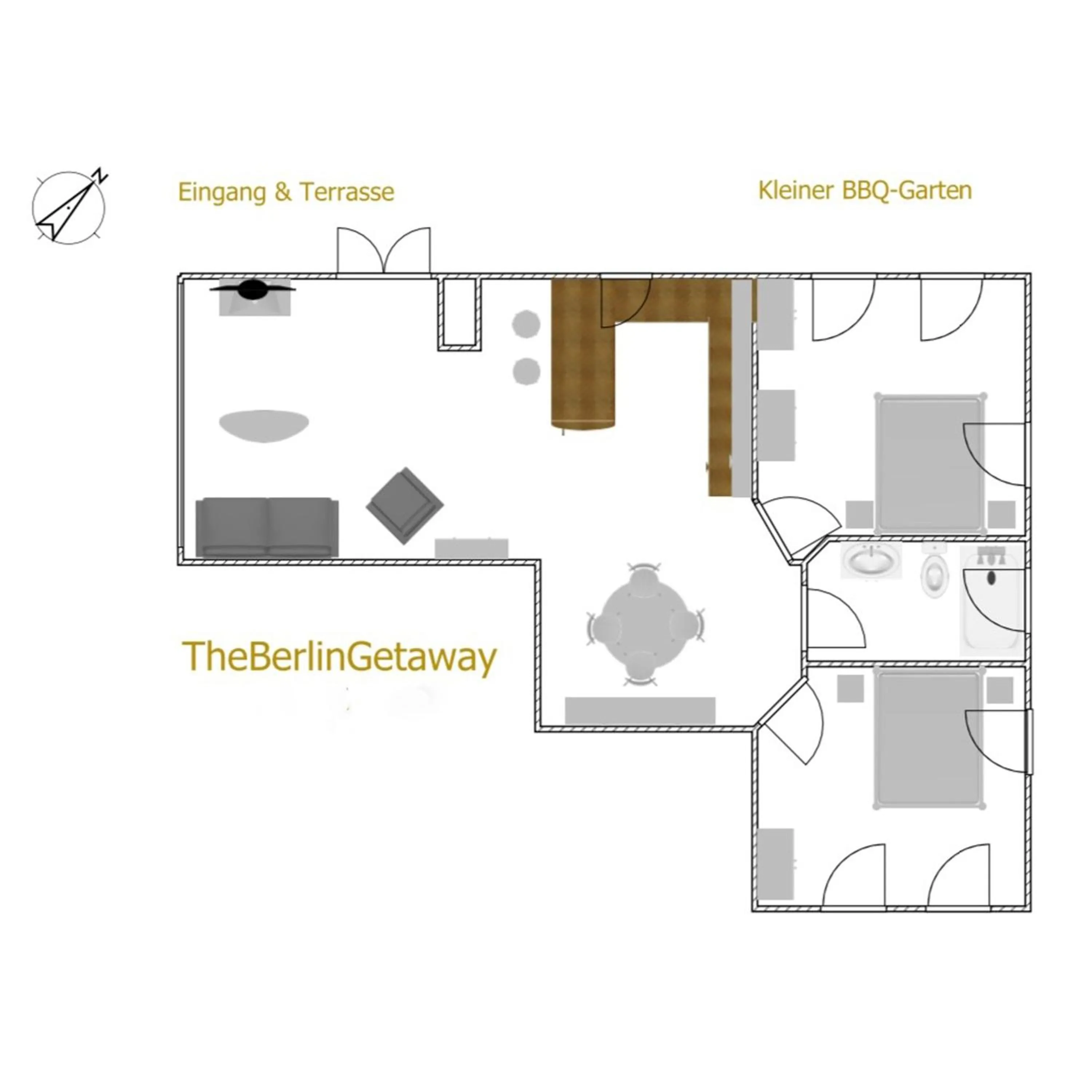 Floor plan in The Berlin Getaway / 80qm in Berlin's Historic Diplomatic Quarter