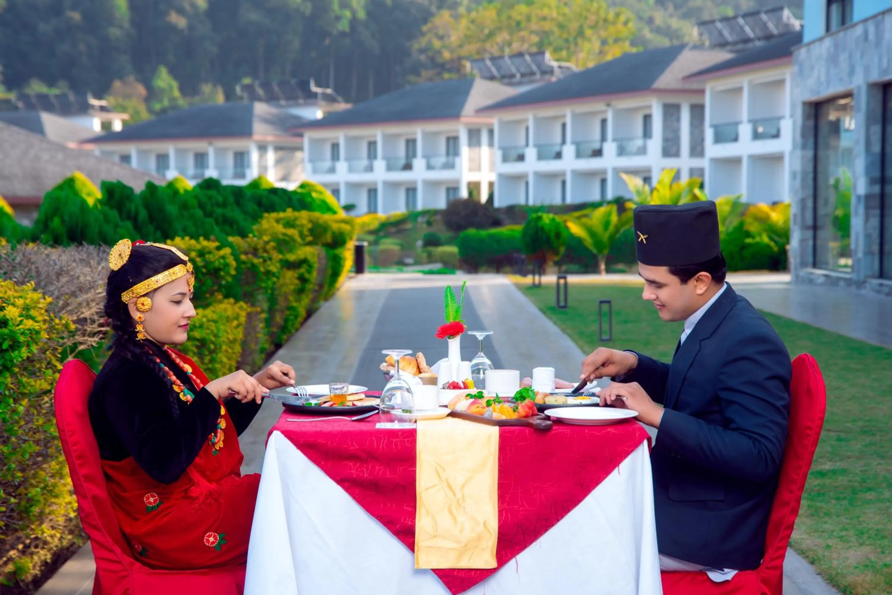 Breakfast in Mountain Glory Forest Resort and Spa, Pokhara