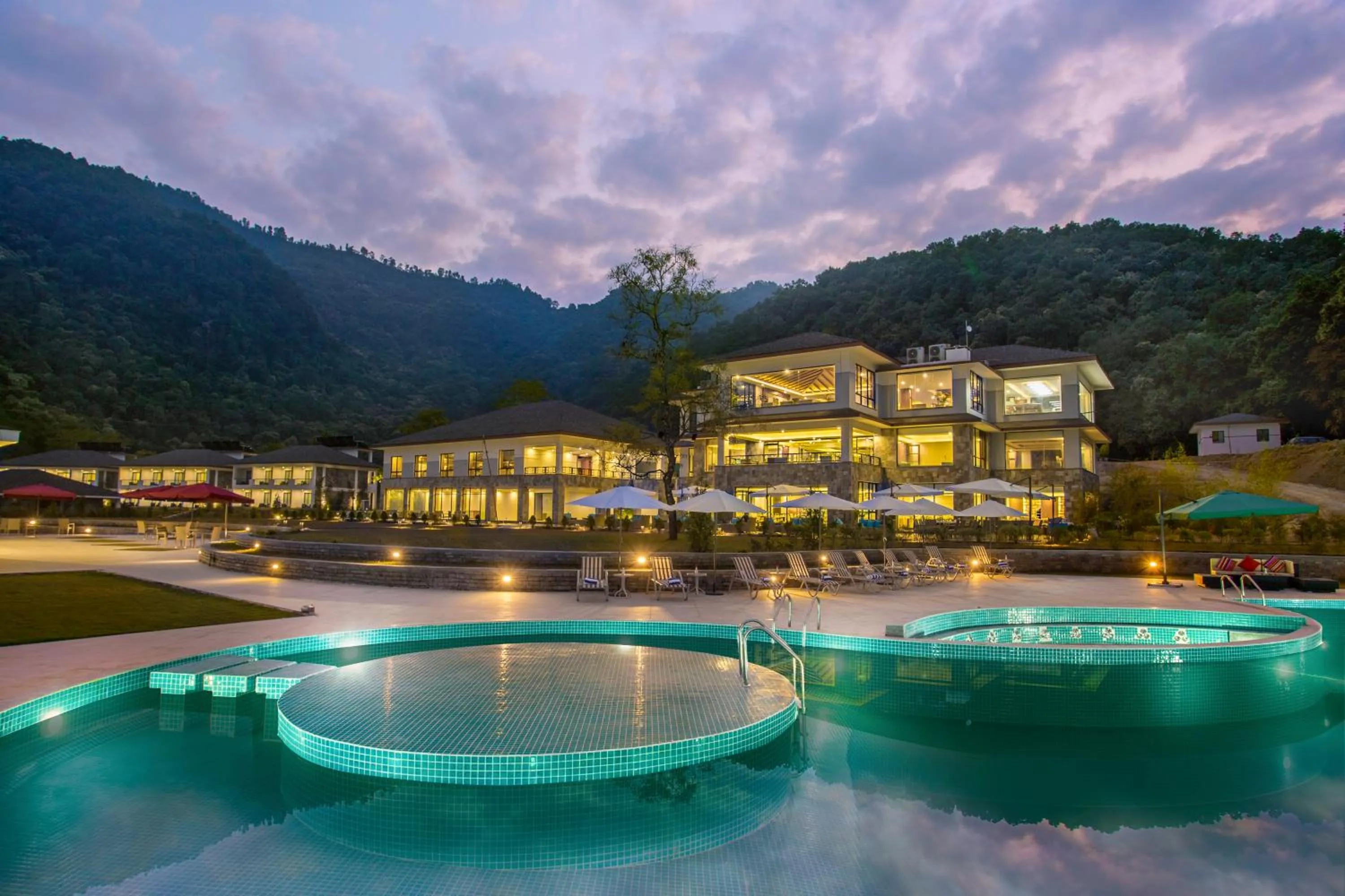 Swimming pool in Mountain Glory Forest Resort and Spa, Pokhara