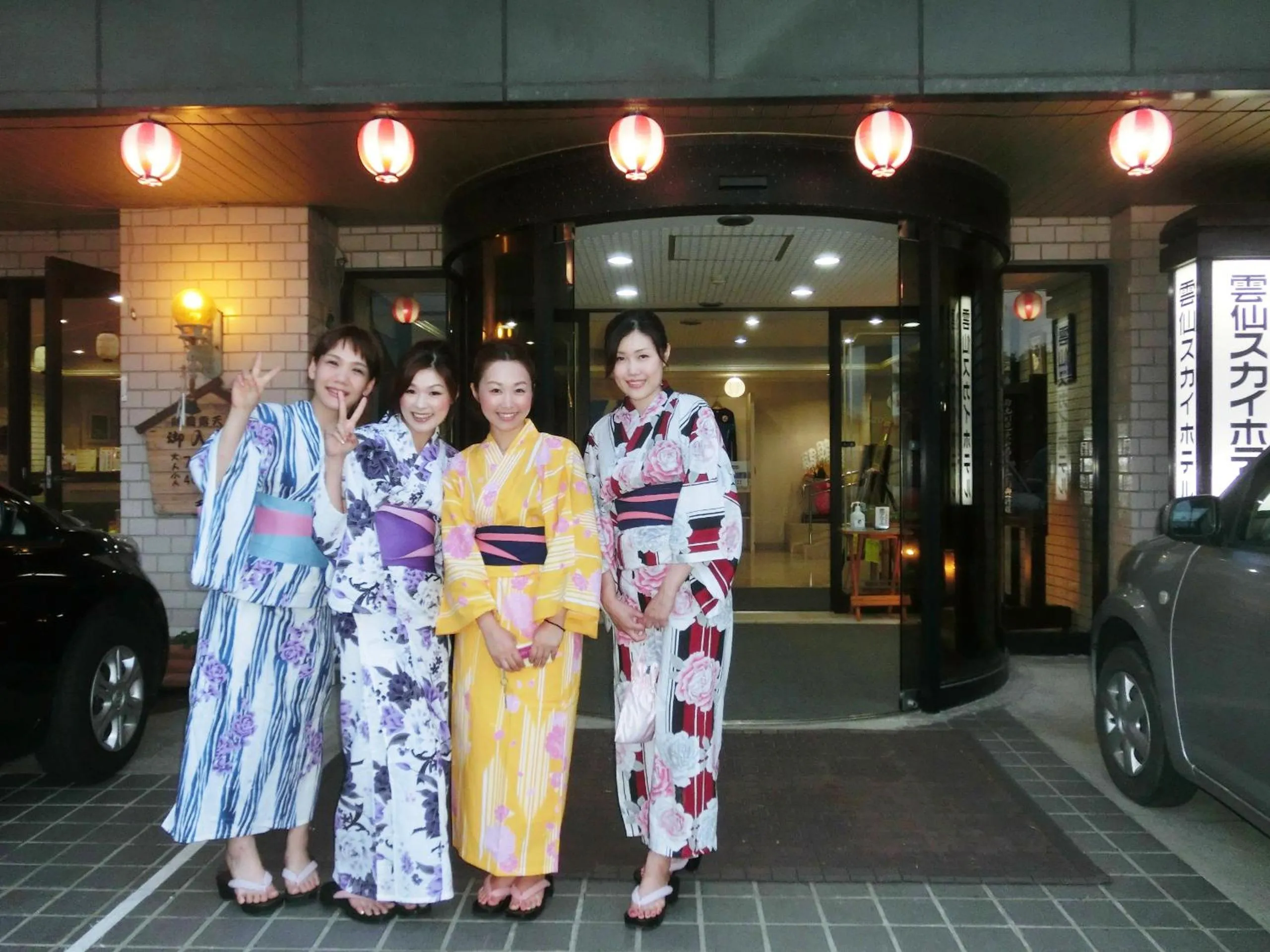 group of guests in Unzen Sky Hotel