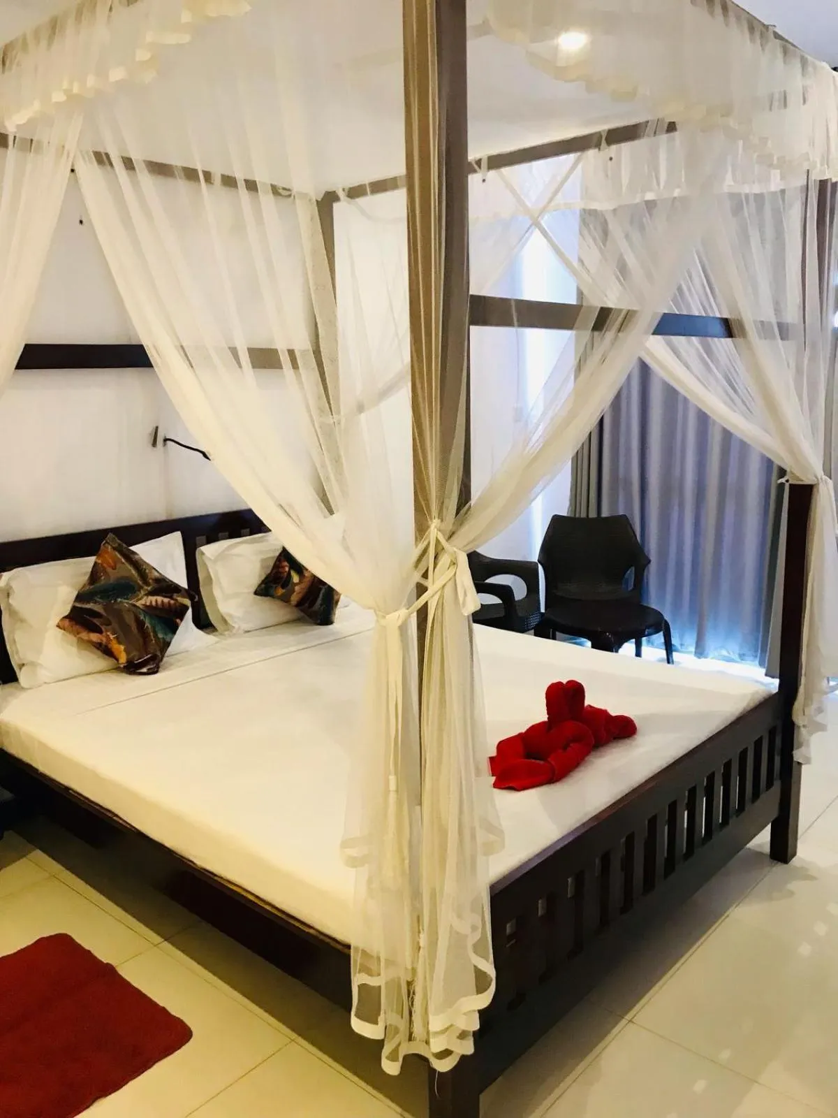 Bed in Hotel Marine at Negombo Beach