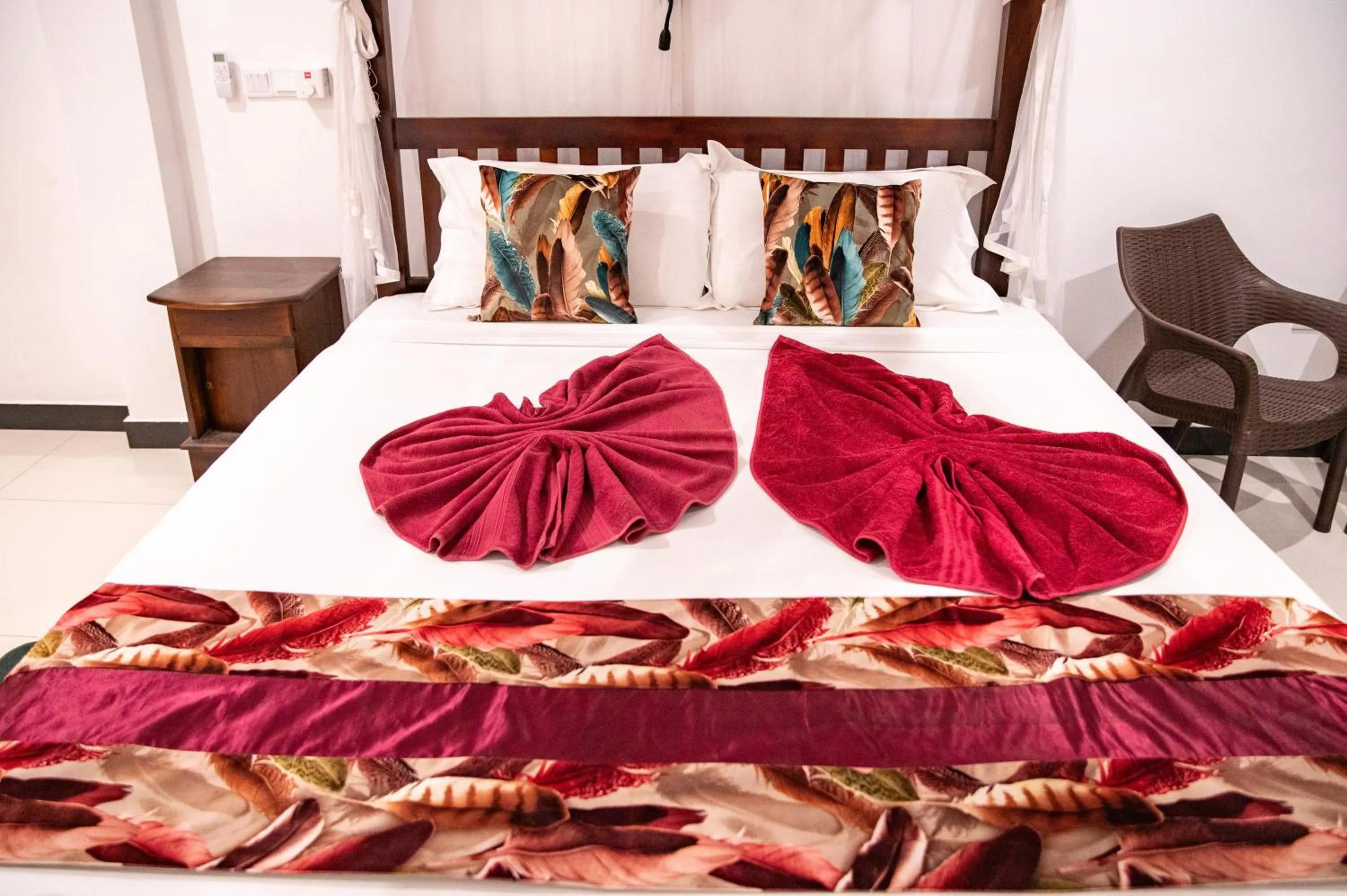 Bed in Hotel Marine at Negombo Beach