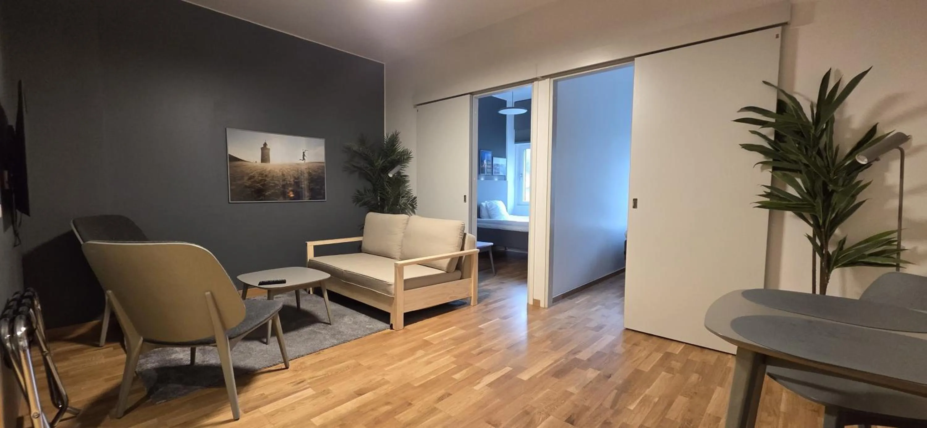 Seating area in First Hotel The Studio