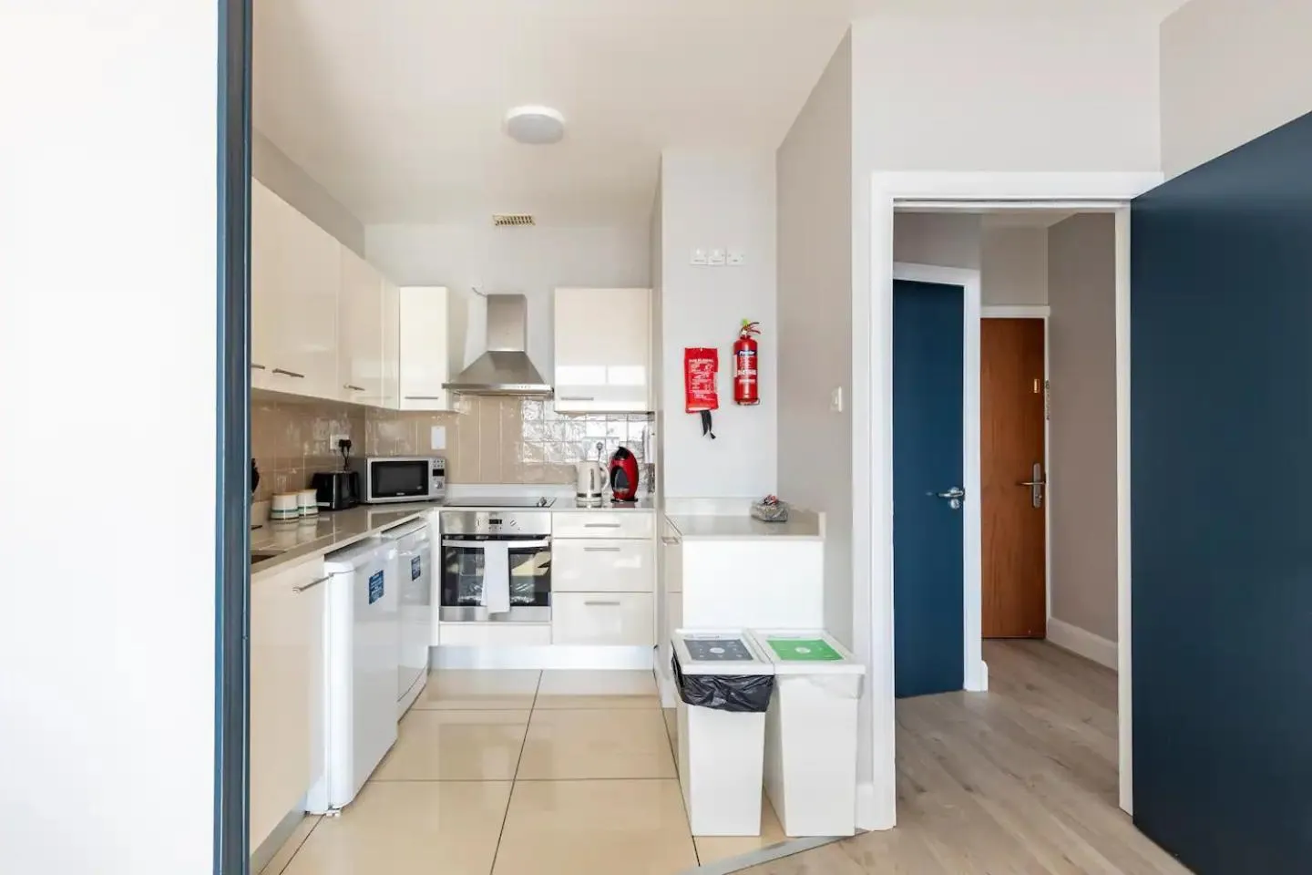 Kitchen or kitchenette in Galway Bay Sea View Apartments