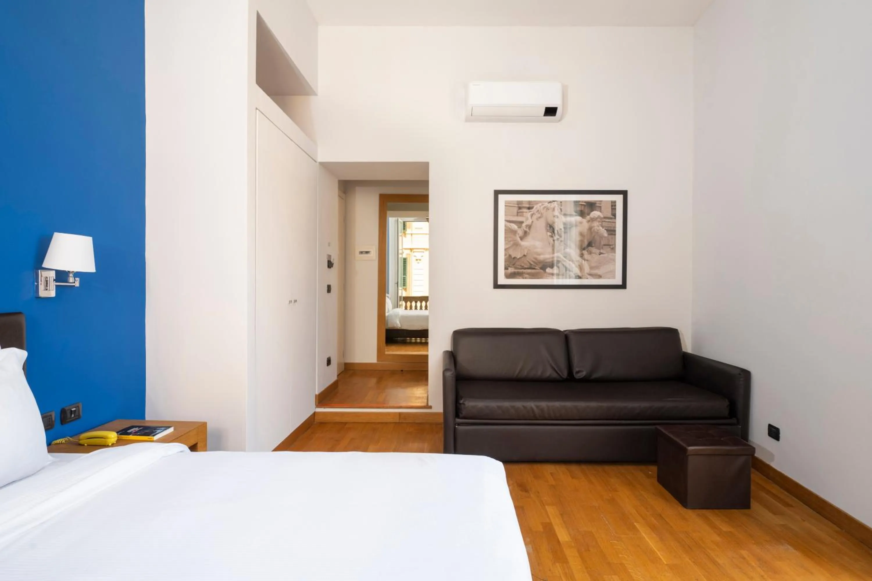 Bedroom, Bed in Sky Blue Place Rome