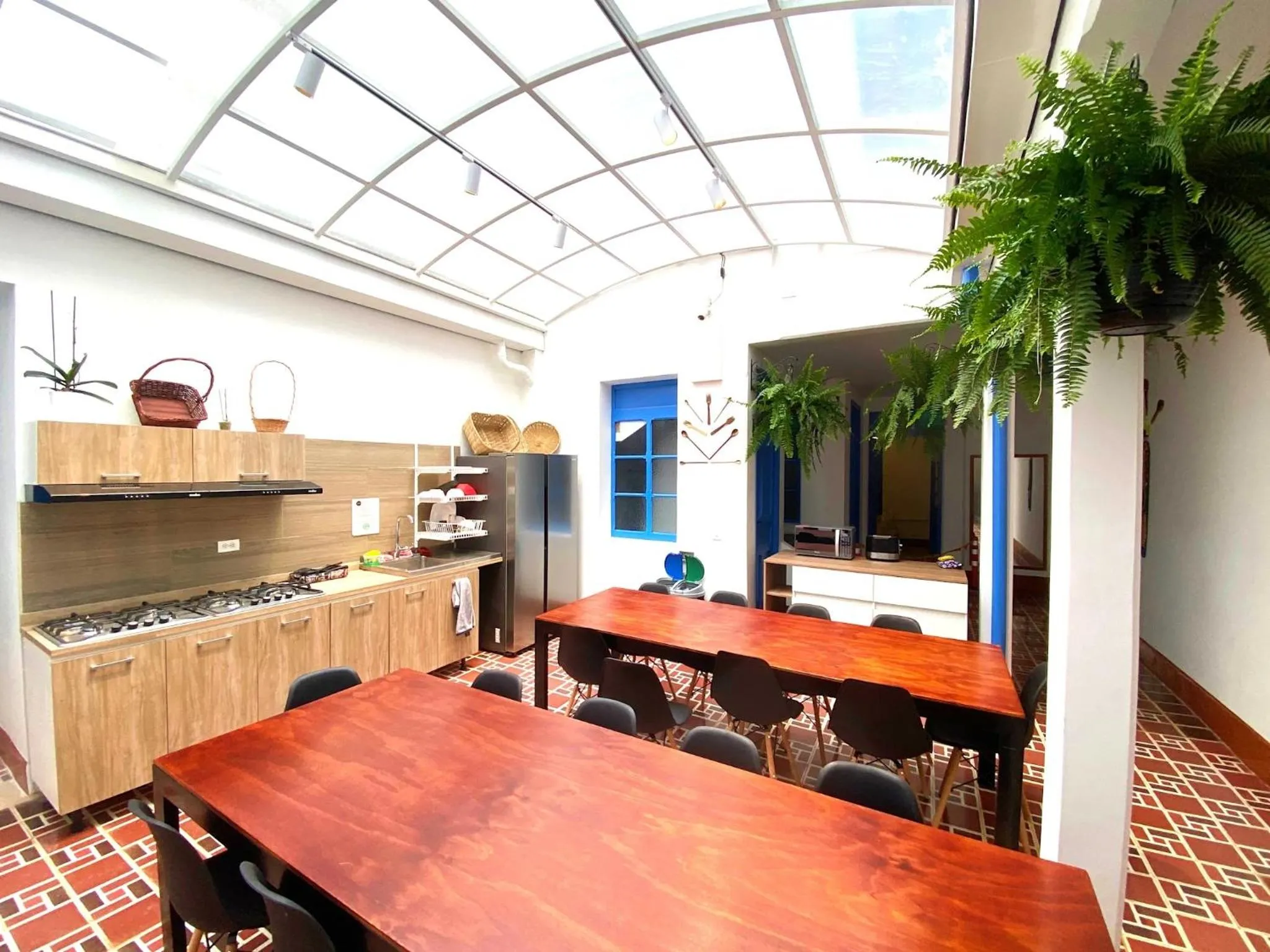 Communal kitchen in Granada Hostel