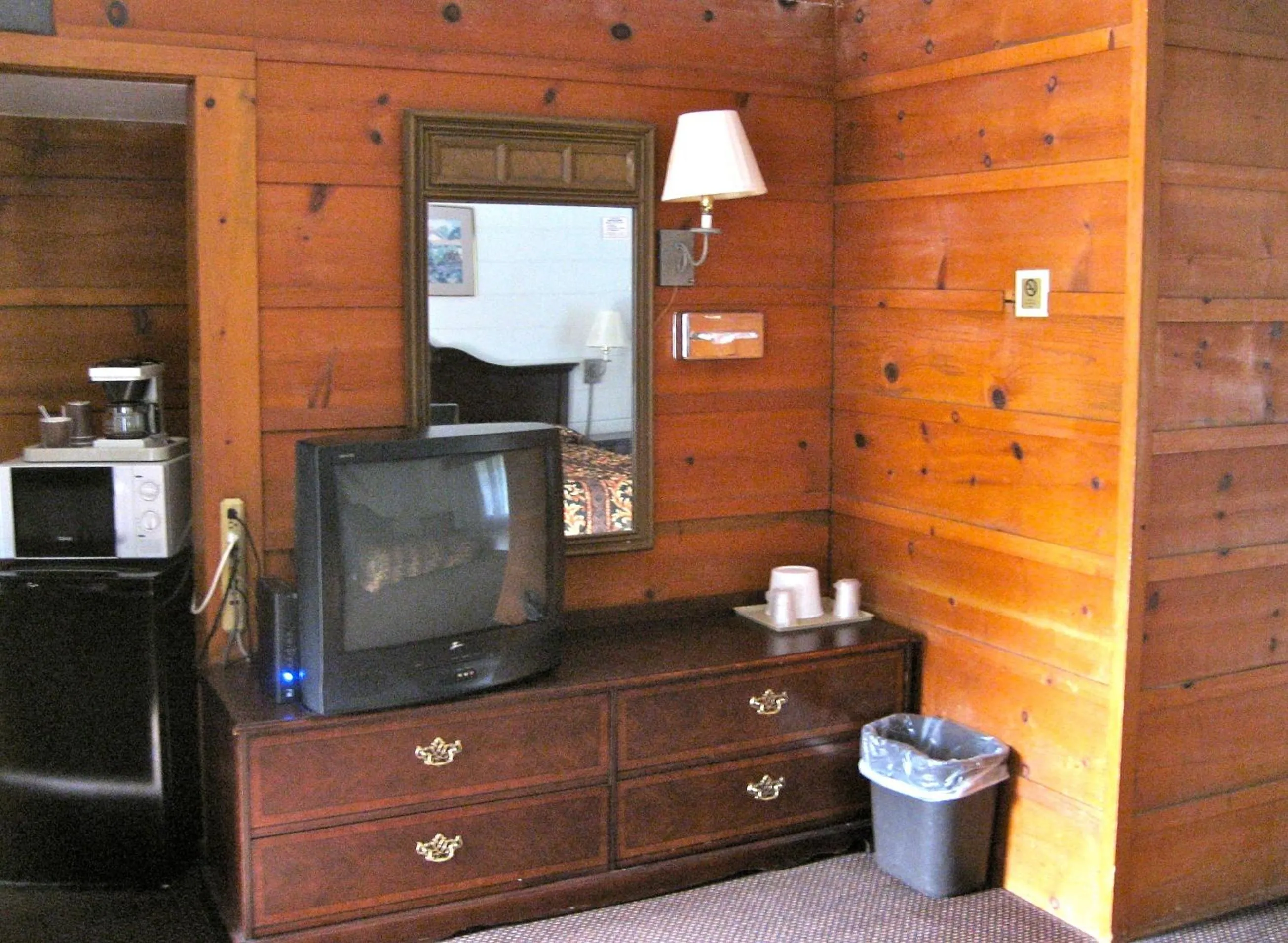 Decorative detail, TV/Entertainment Center in Miners Motel Jamestown