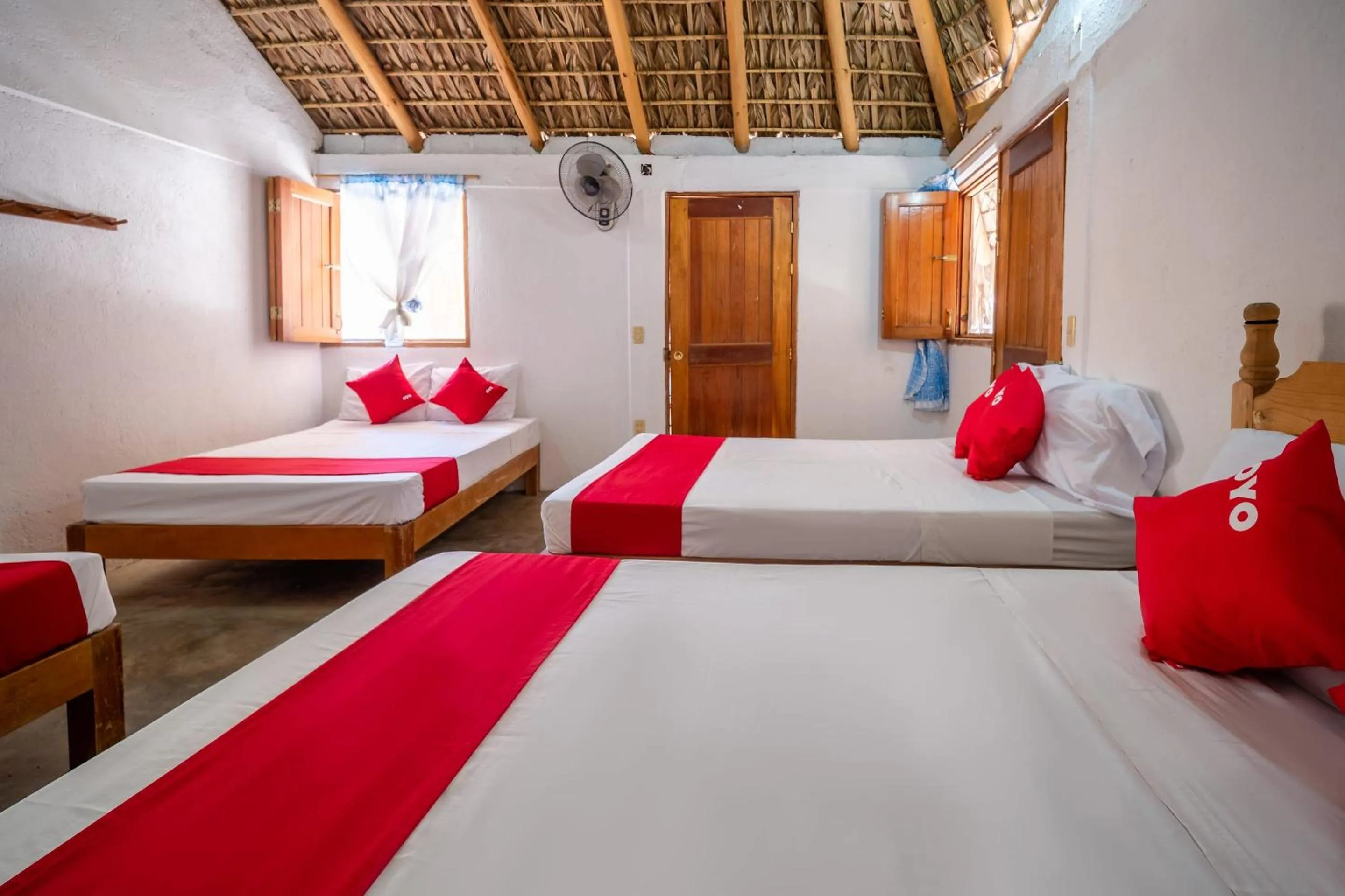 Bedroom, Bed in OYO Cabañas Abril, Mazunte