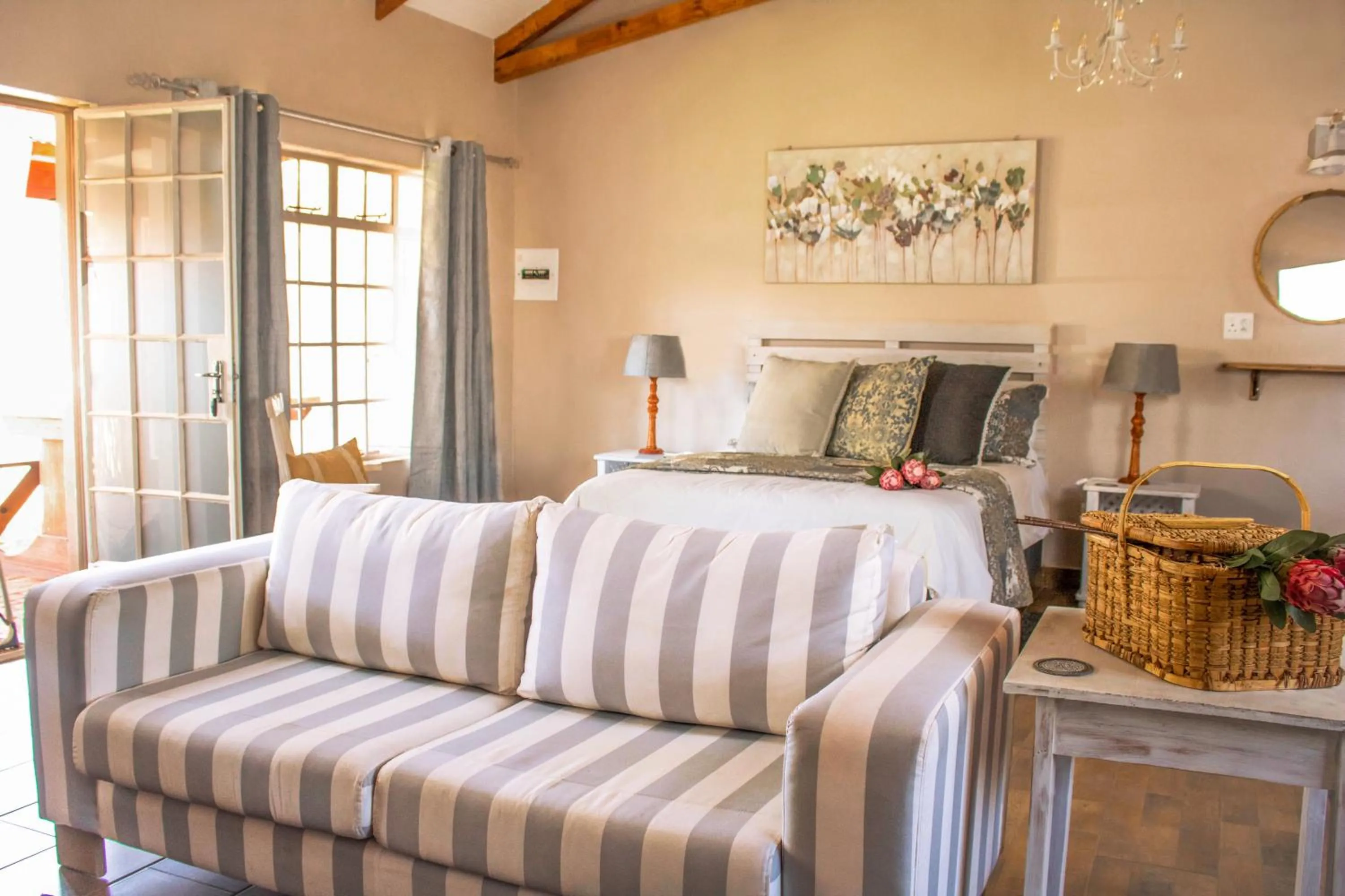 Seating area, Bed in Modern Farm