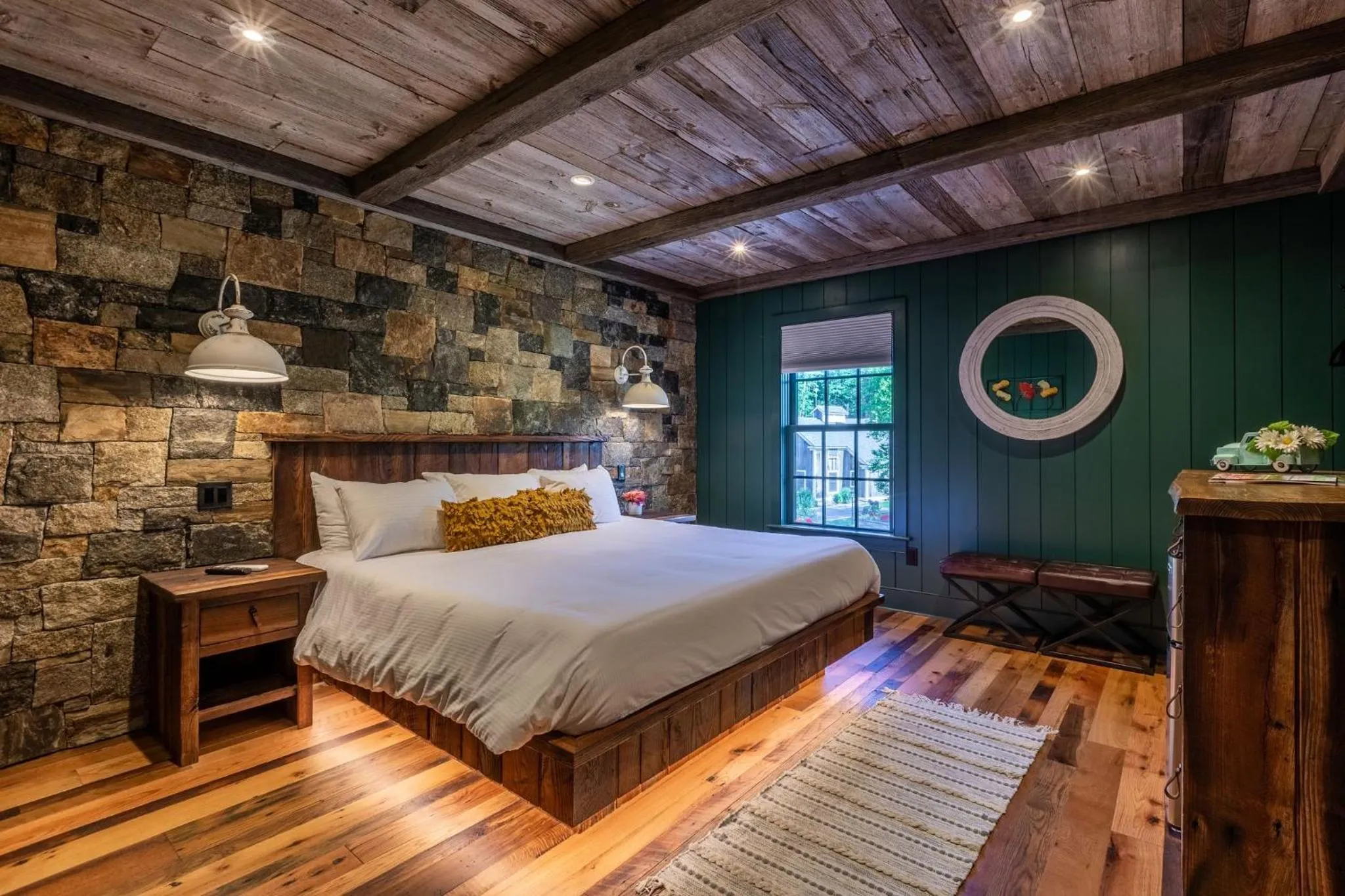 Bed in The Barnstead Inn