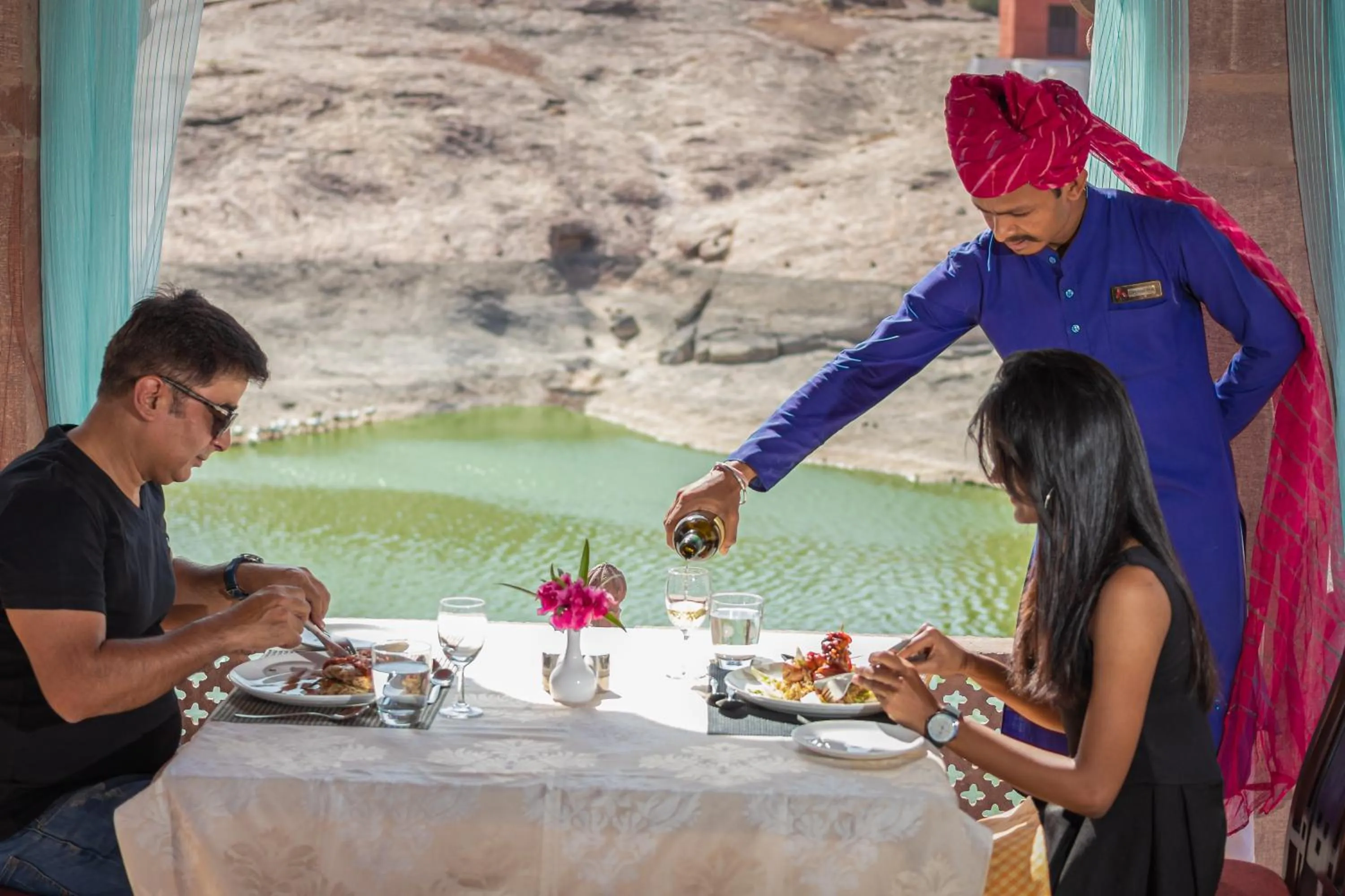 Drinks in Bijolai Palace - A Inde Hotel , Jodhpur