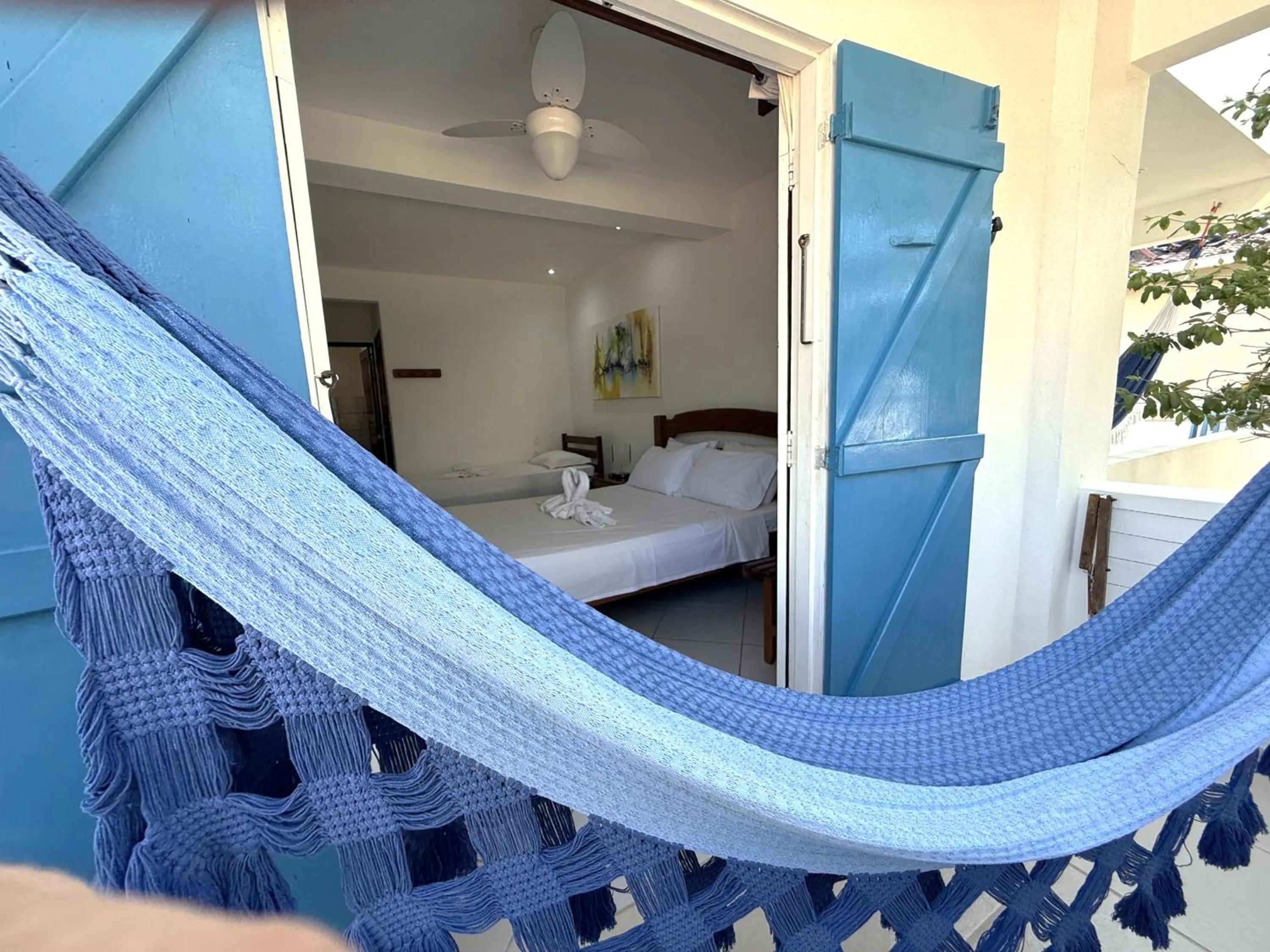 Patio, Bed in Pousada Caminho da Praia