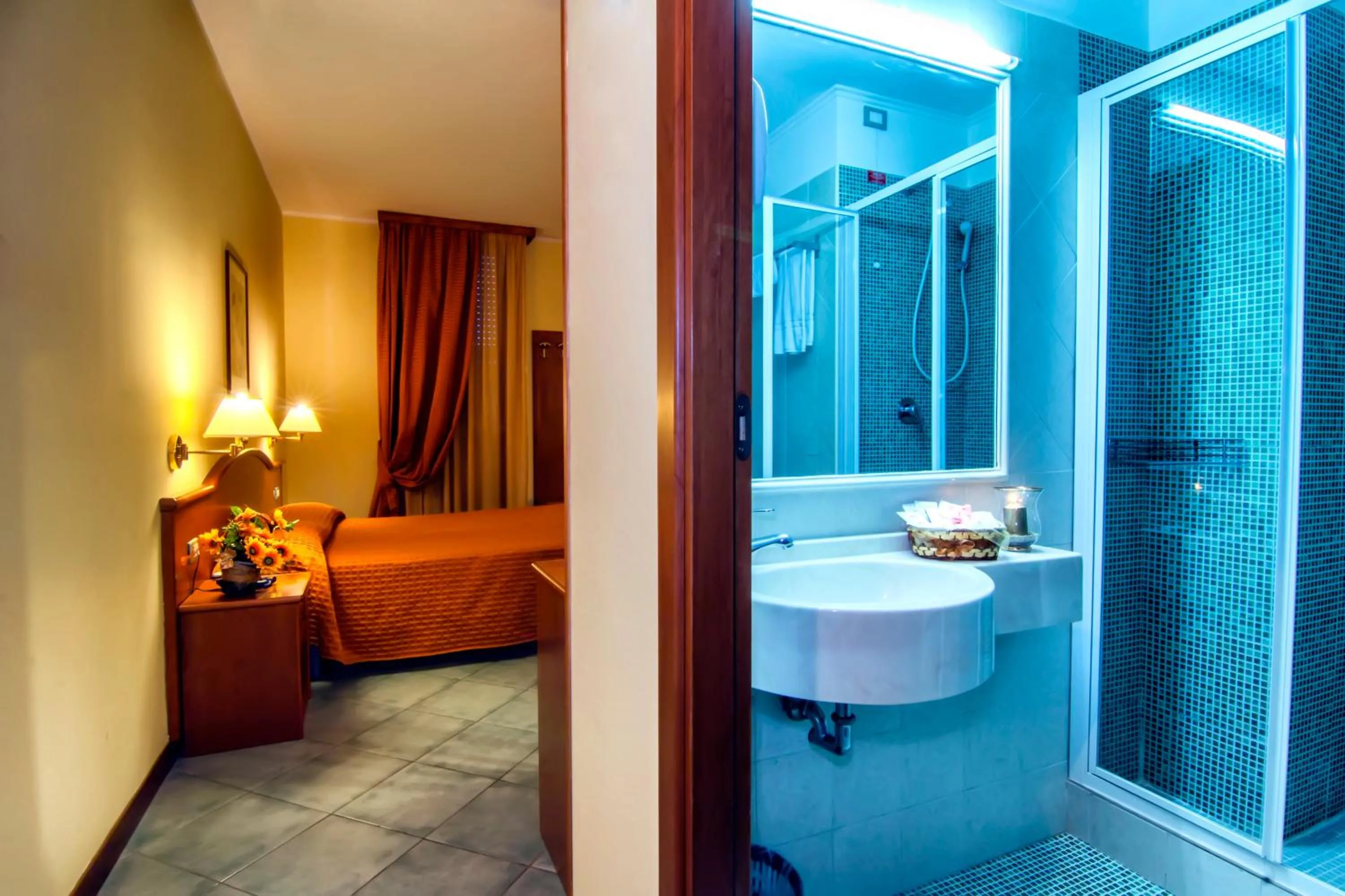 Decorative detail, Bed in Hotel degli Amici