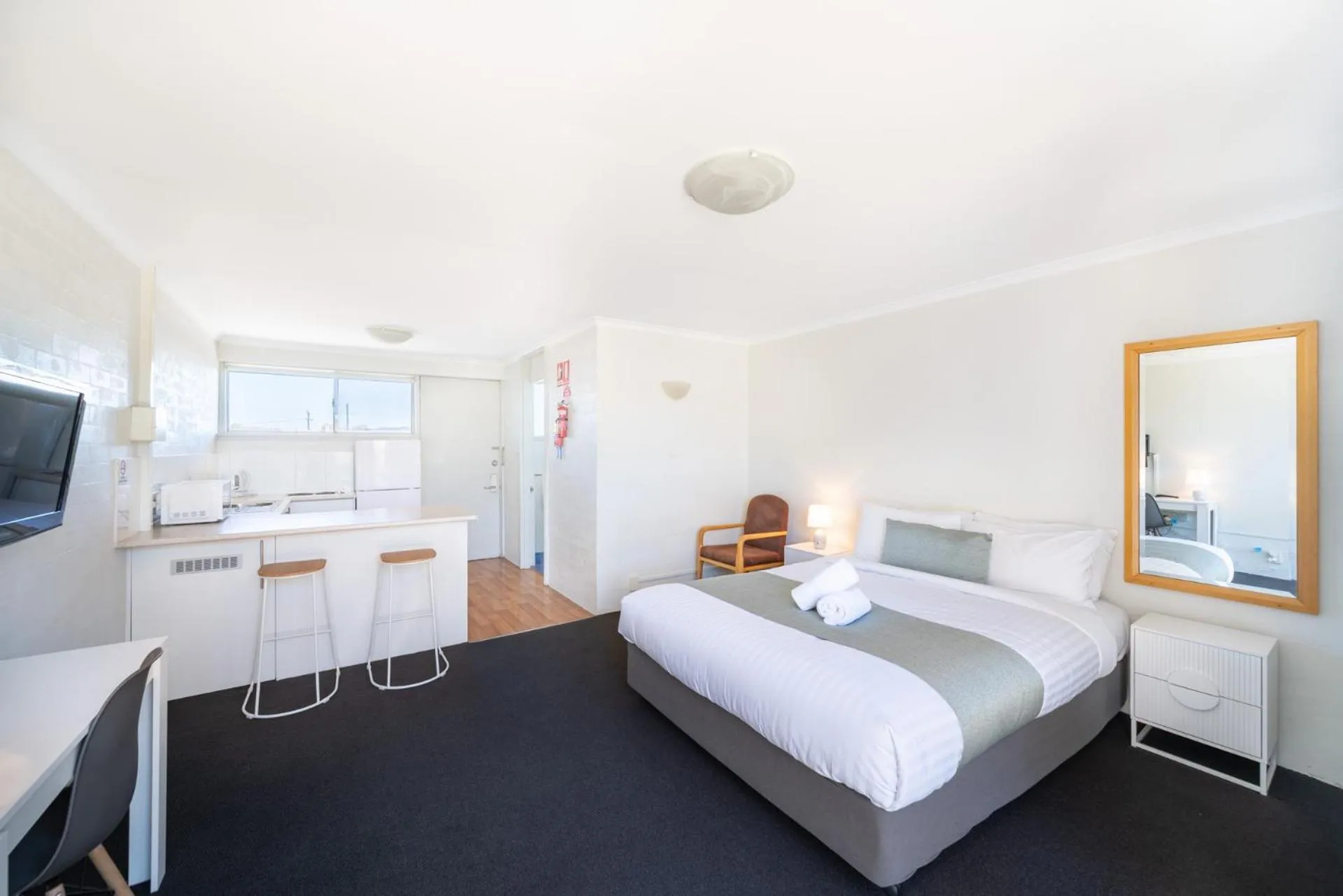 Bed in Bathurst Studio Apartments