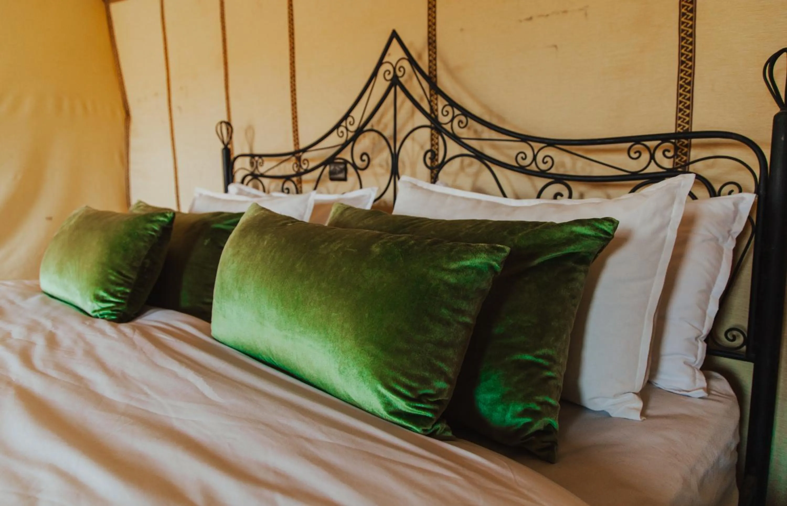 Bed in Tassili Luxury Desert Camp