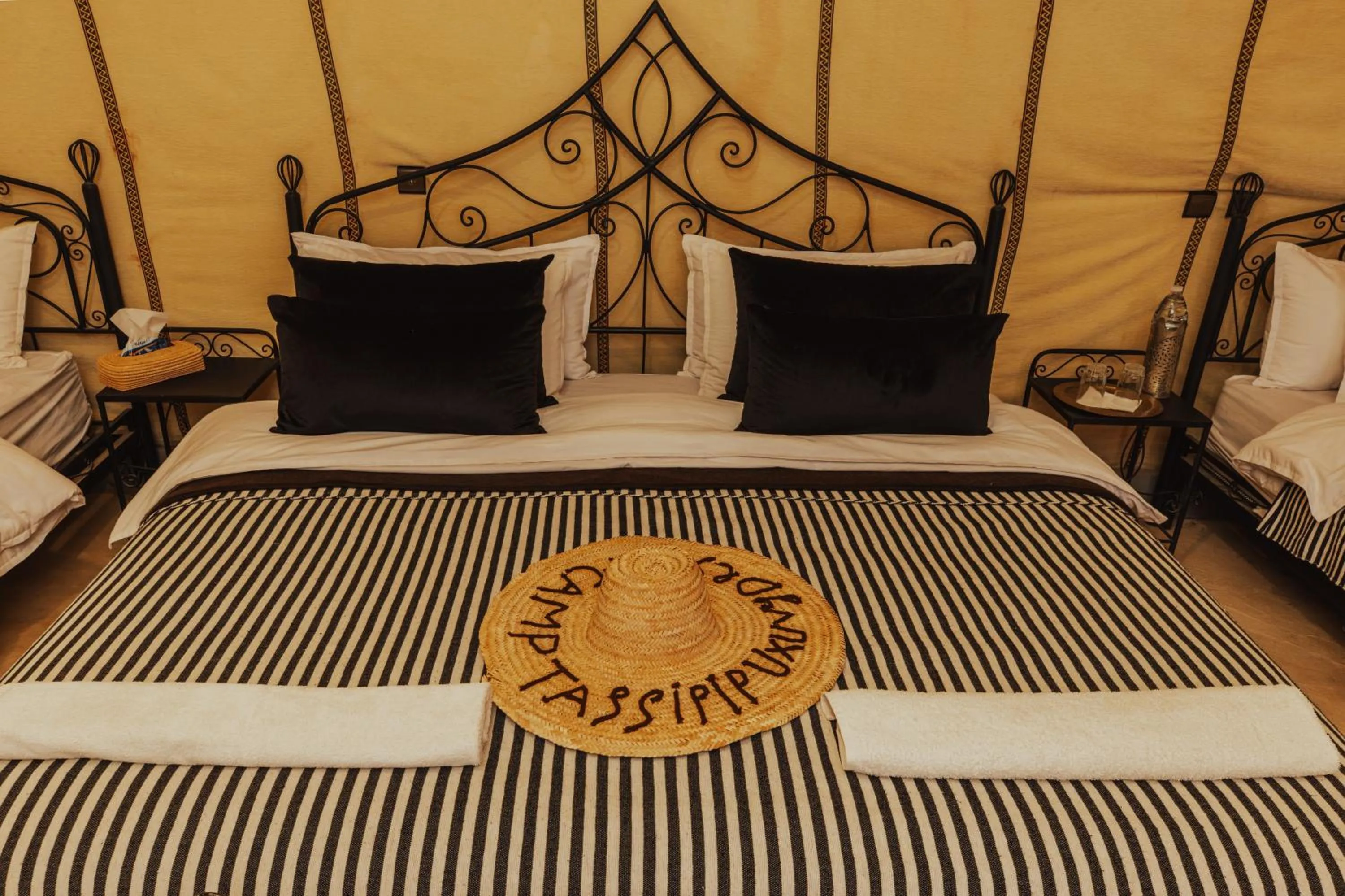 Bed in Tassili Luxury Desert Camp
