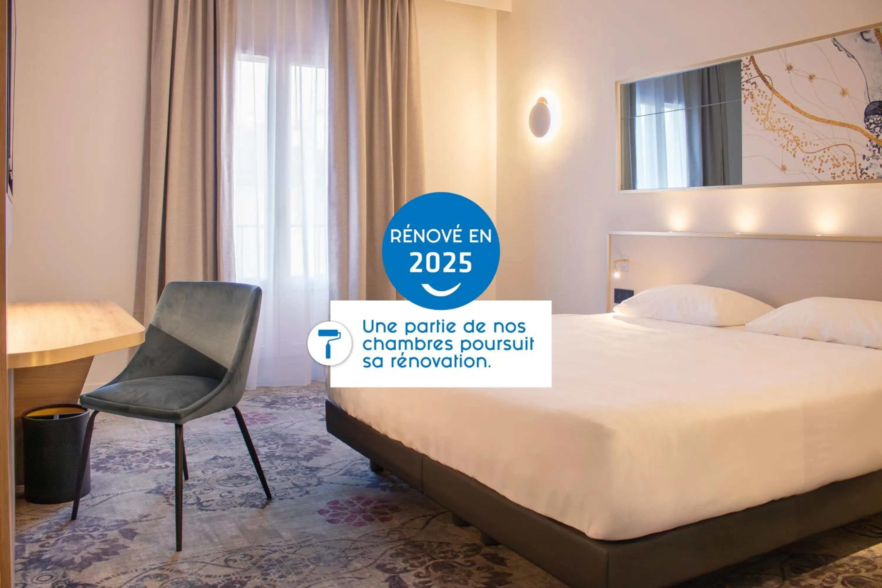 Bedroom, Bed in Brit Hotel Cahors - Le Valentré