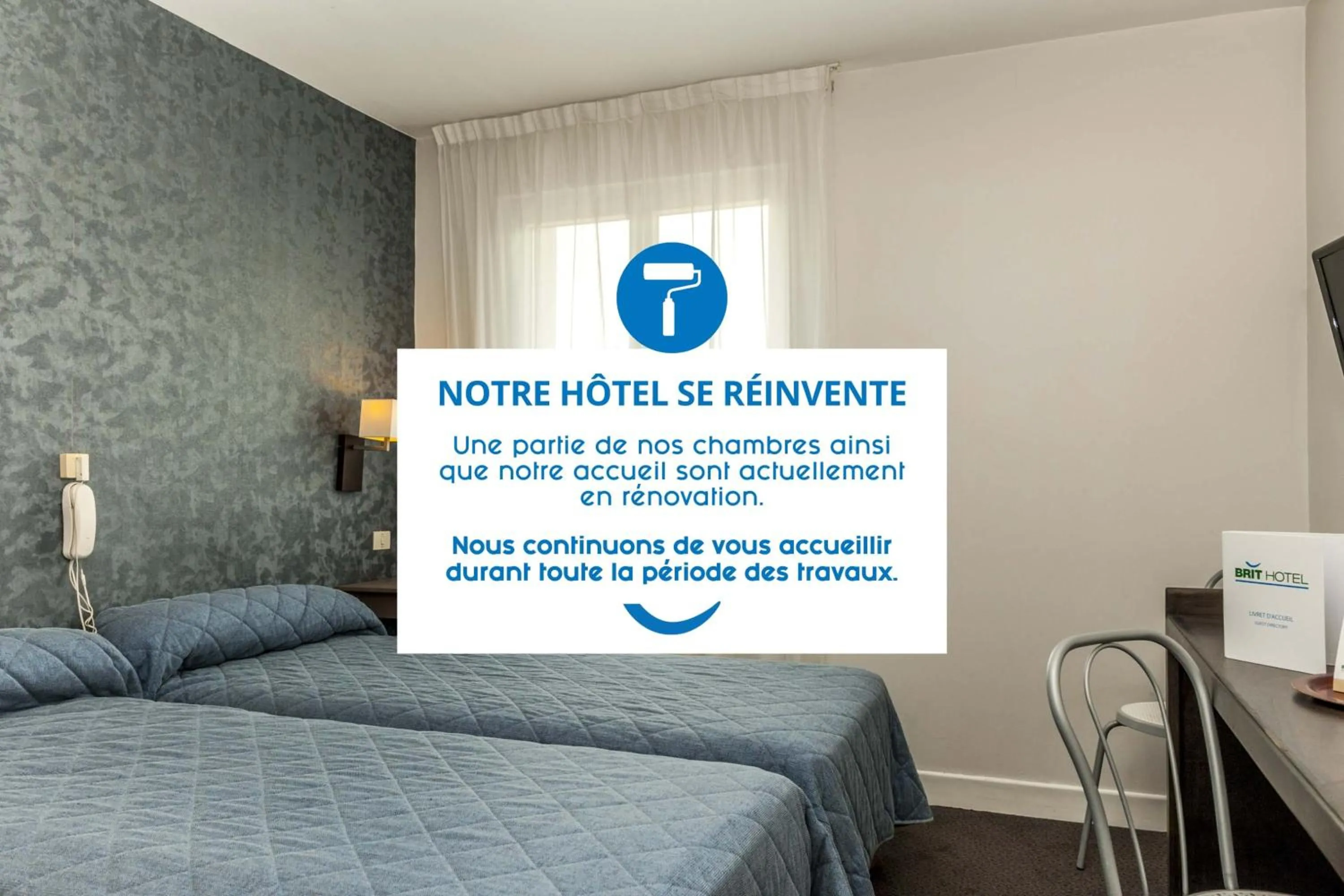 Bedroom, Bed in Brit Hotel Cahors - Le Valentré