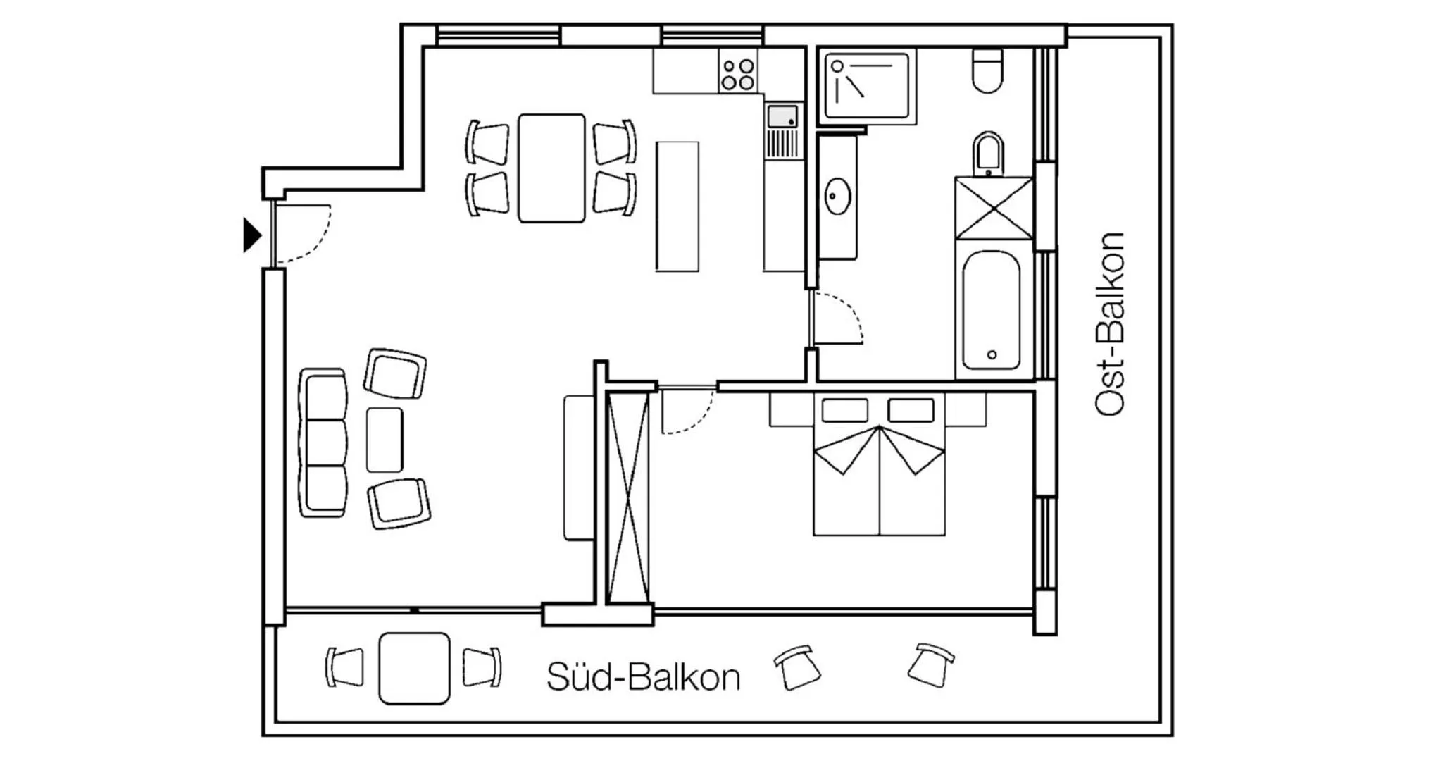 Photo of the whole room in Appartement KroneLiving