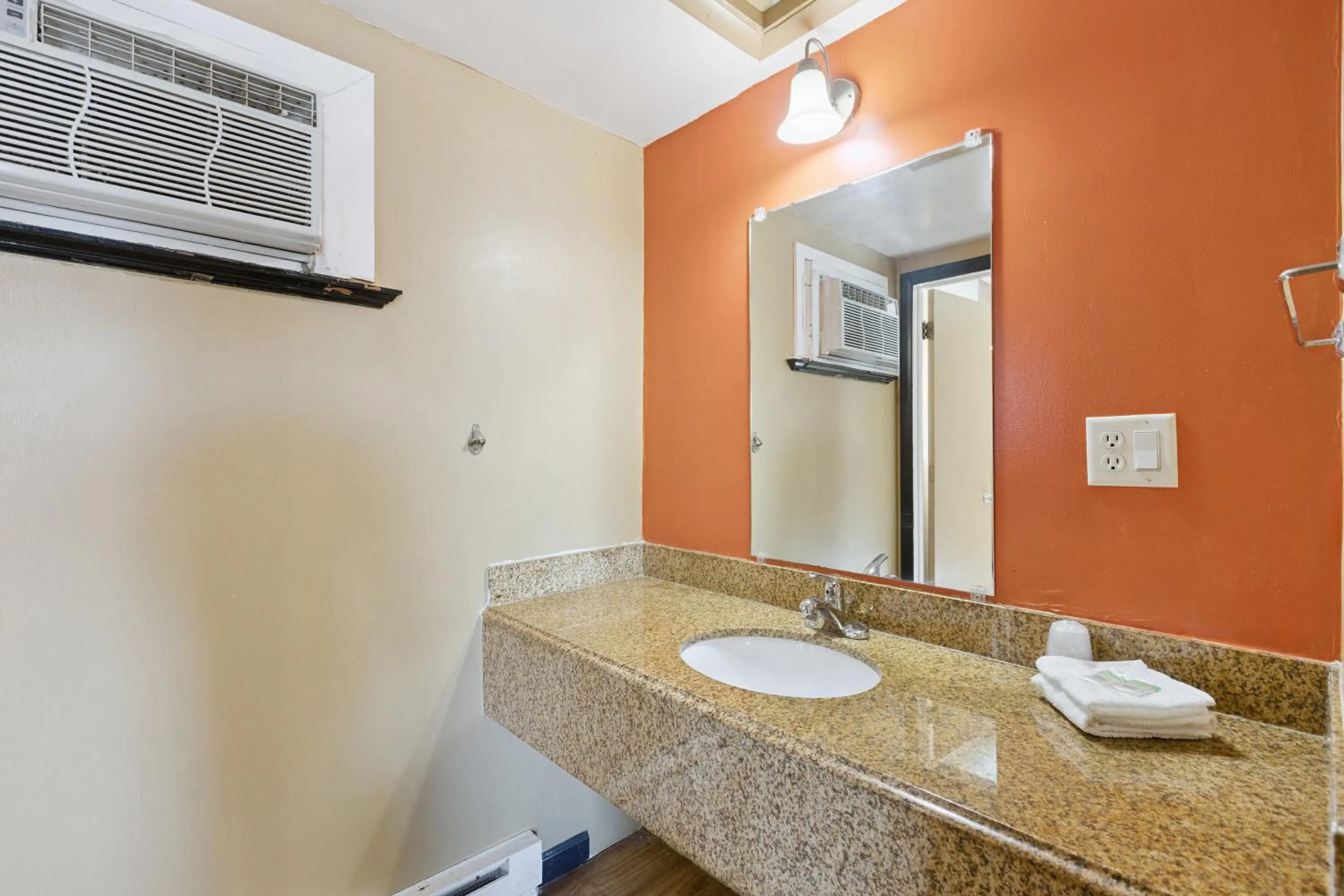 Bathroom in Currys Motel by OYO Saginaw MI