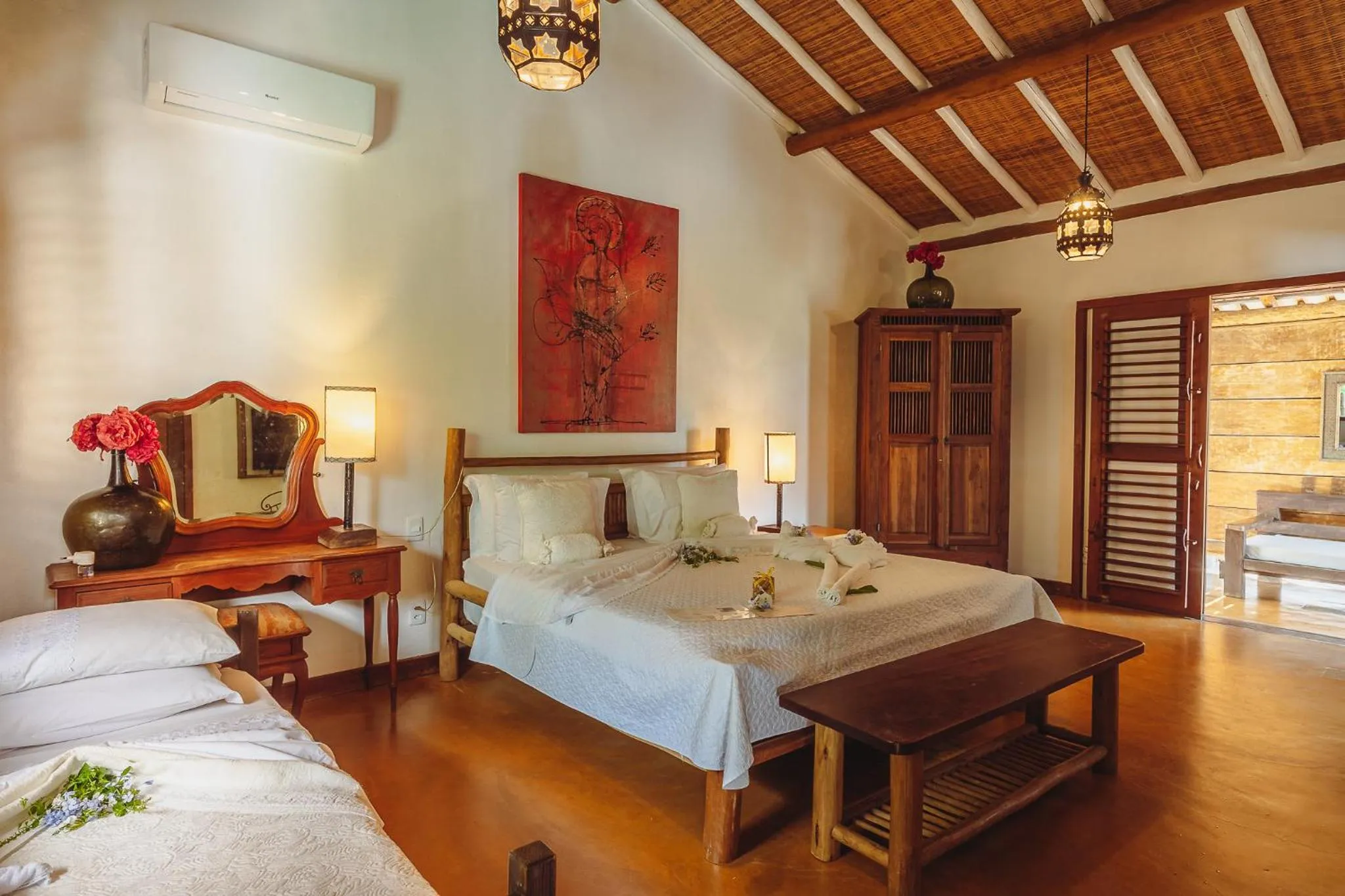 Bed in Pousada Encantada