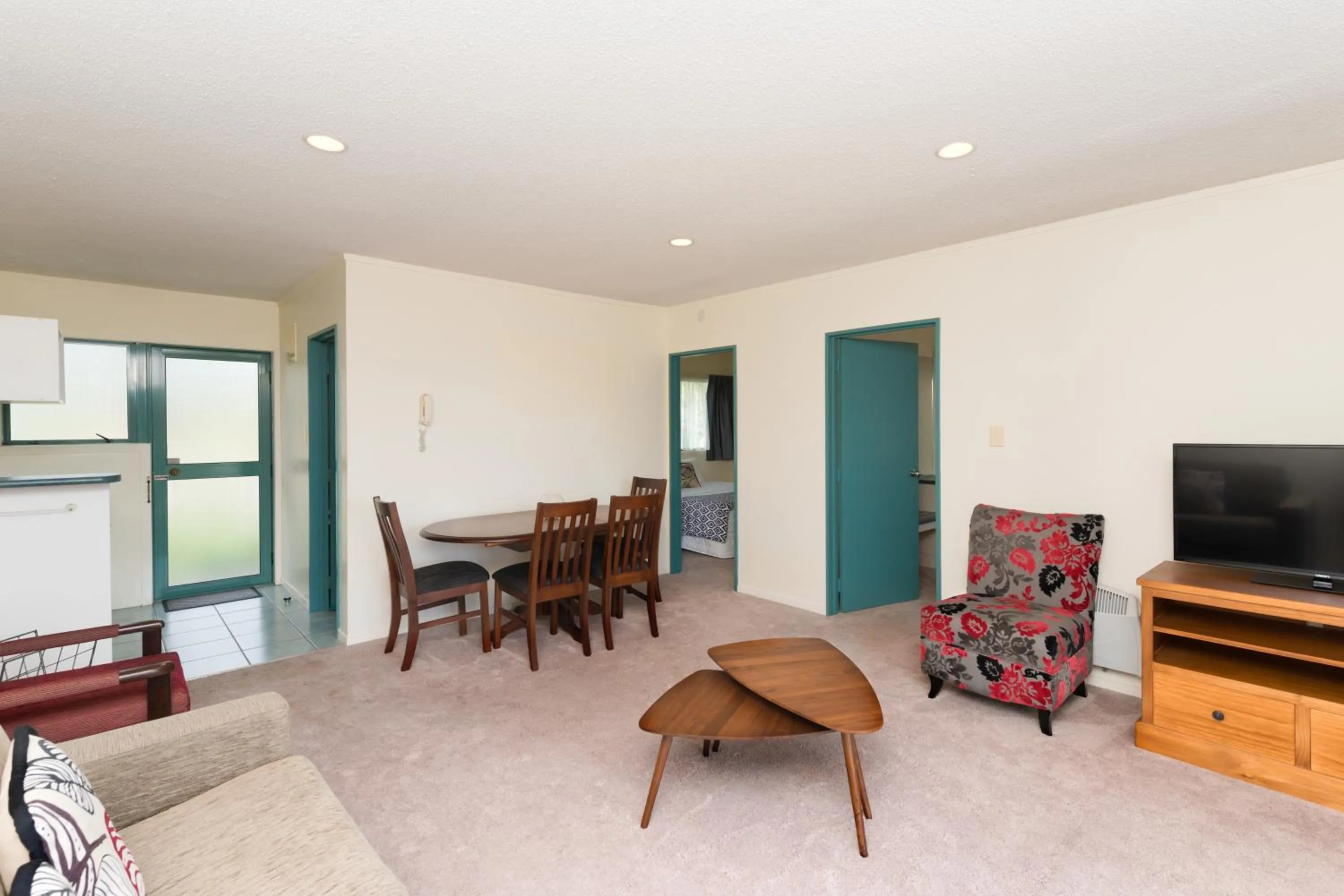 Seating area in Te Tiriti Motel