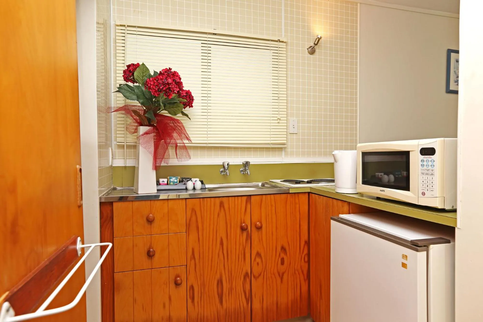 Kitchen or kitchenette in Waiuku Lodge Motel