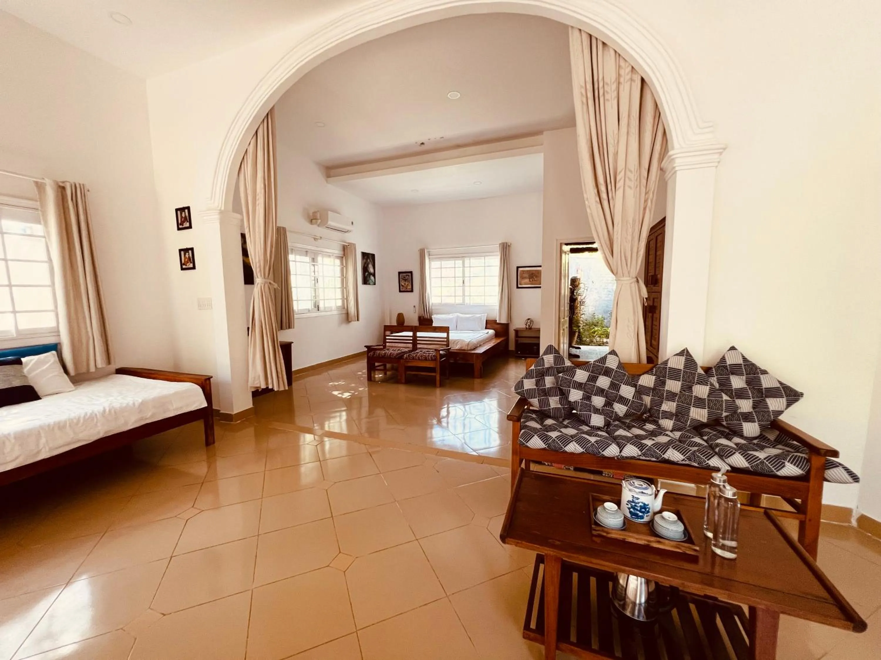 Bed in Bamboo Cottages