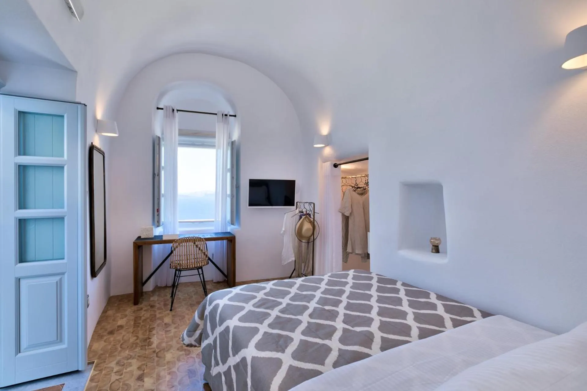 Bedroom, Bed in Namaste Suites by Oias Local Cavehouses