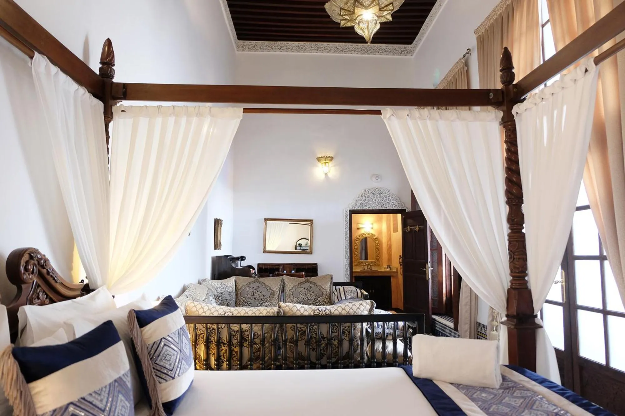 Bed in Riad Alassala Fes