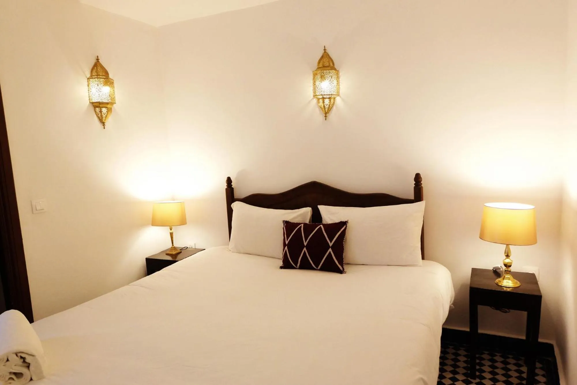 Bed in Riad Alassala Fes