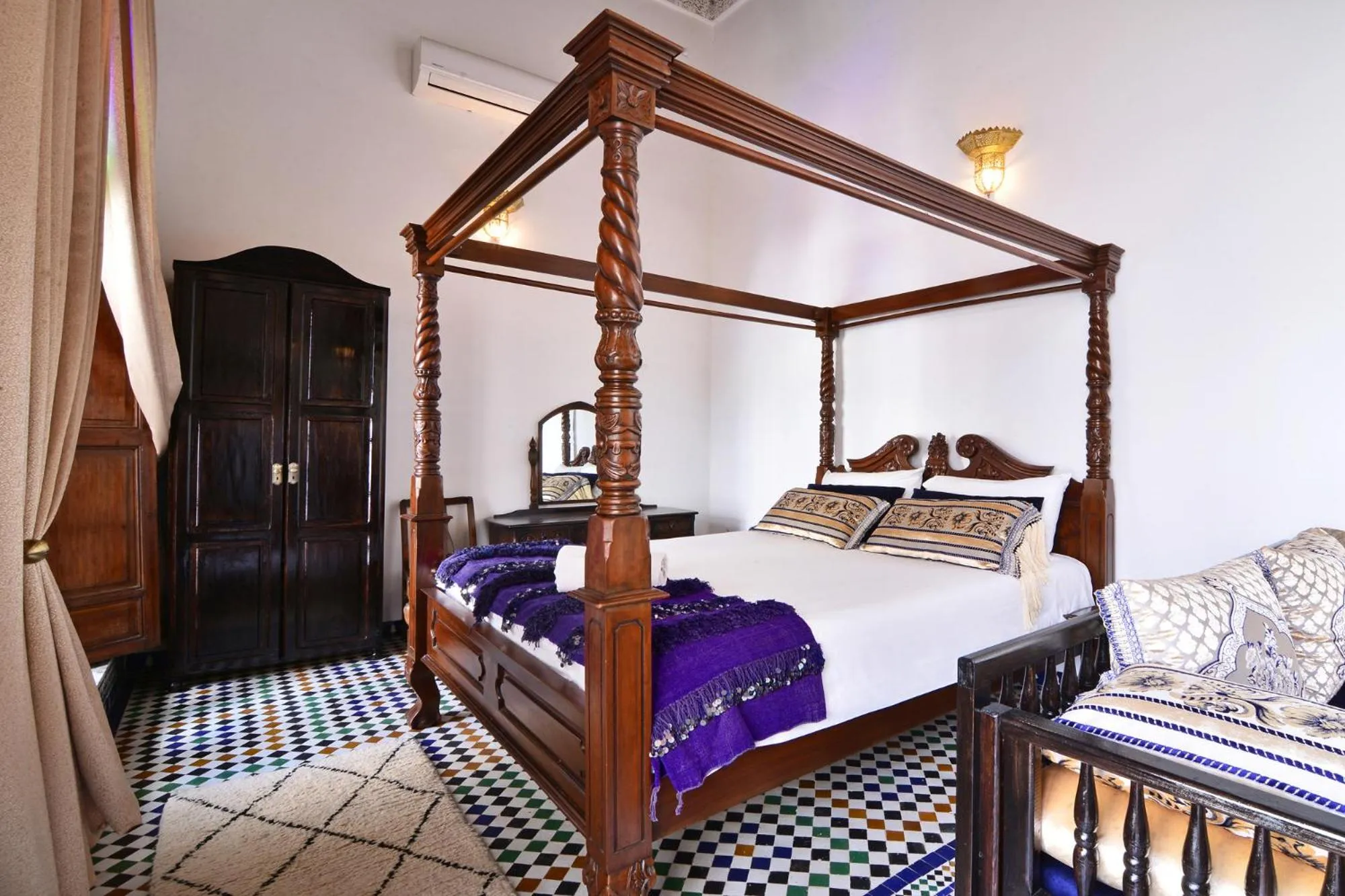 Bed in Riad Alassala Fes