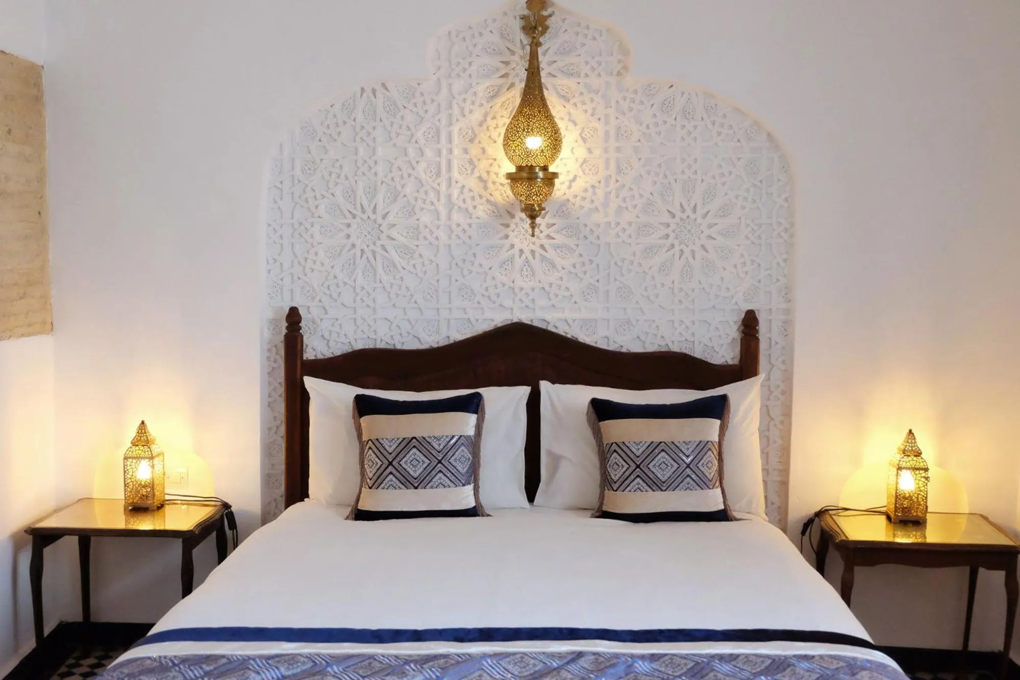 Bed in Riad Alassala Fes