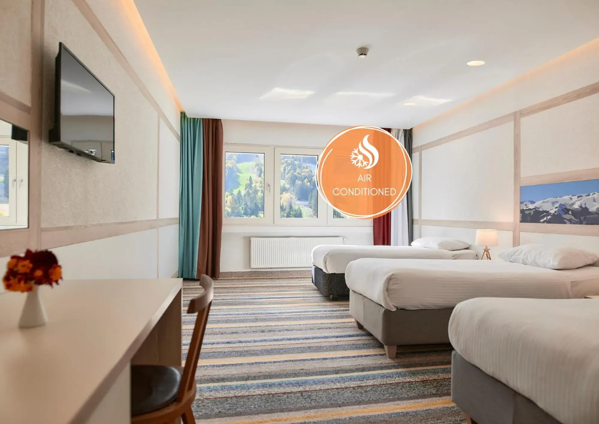 Triple Room with Mountain View and Air-Conditioning - single occupancy in Hotel Han Bjelašnica Triple Room with Mountain View and Air-Conditioning - single occupancy in Hotel Han Bjelašnica