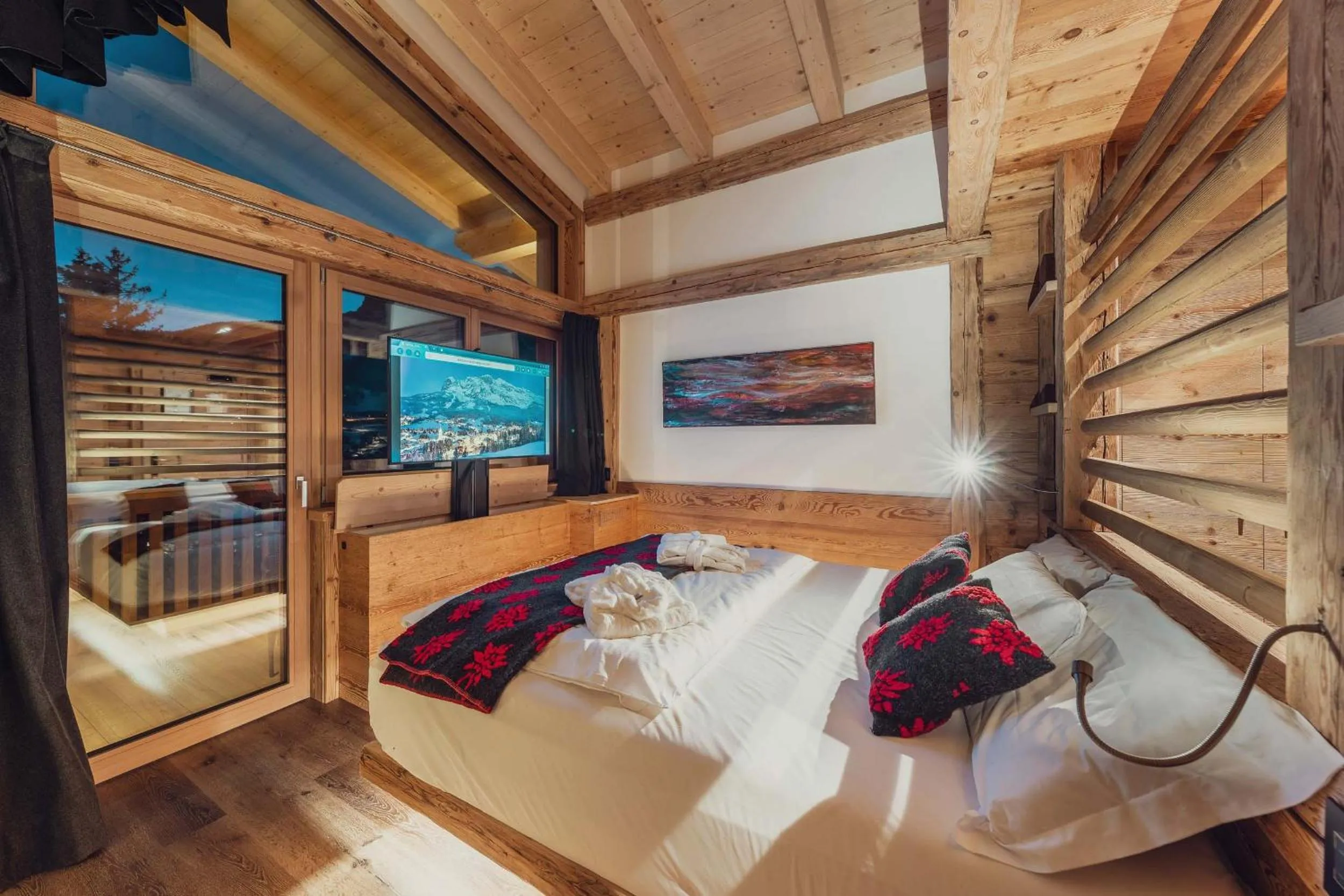 Bed in Hotel Ciasa Lorenzi