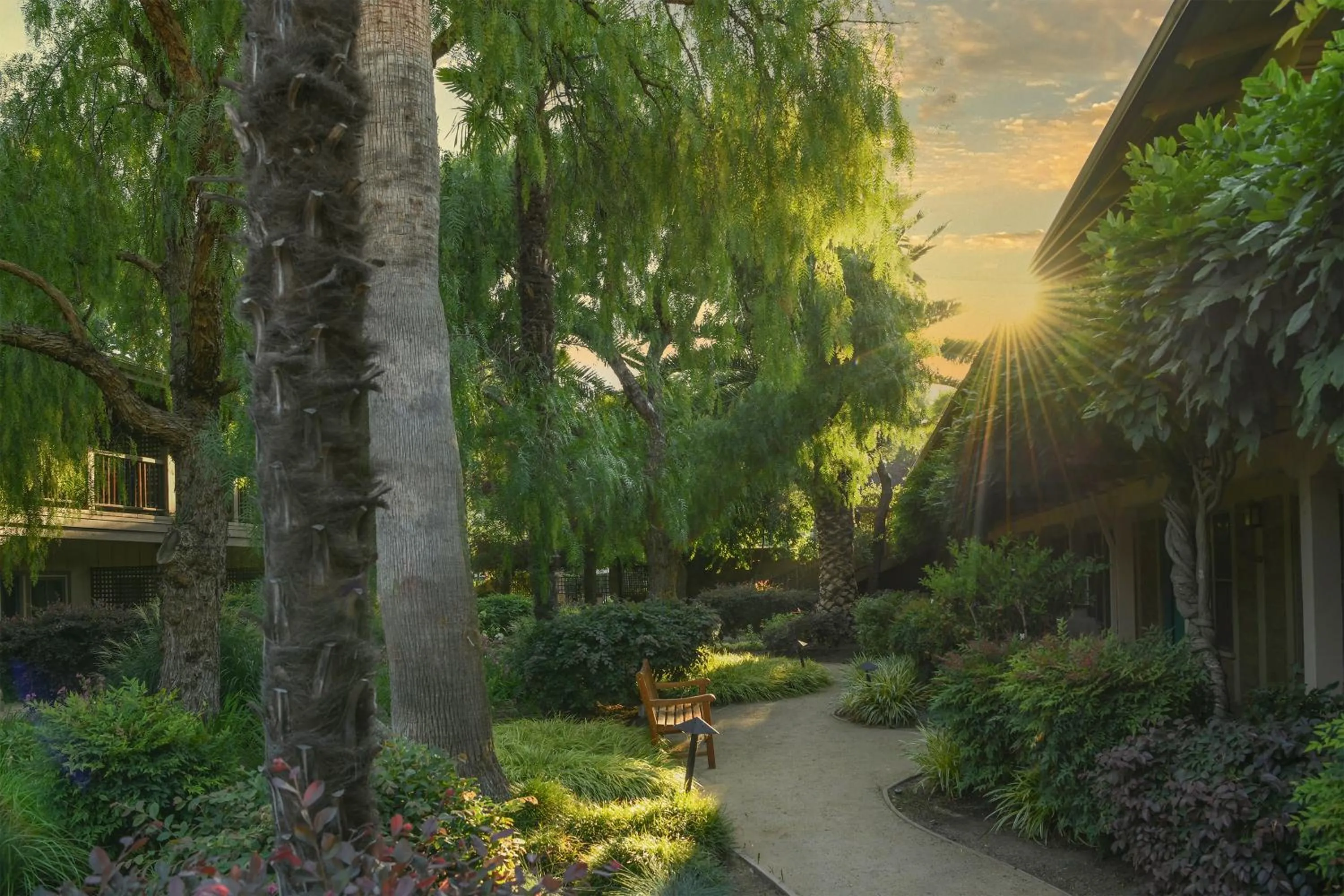 Inner courtyard view in El Pueblo Inn