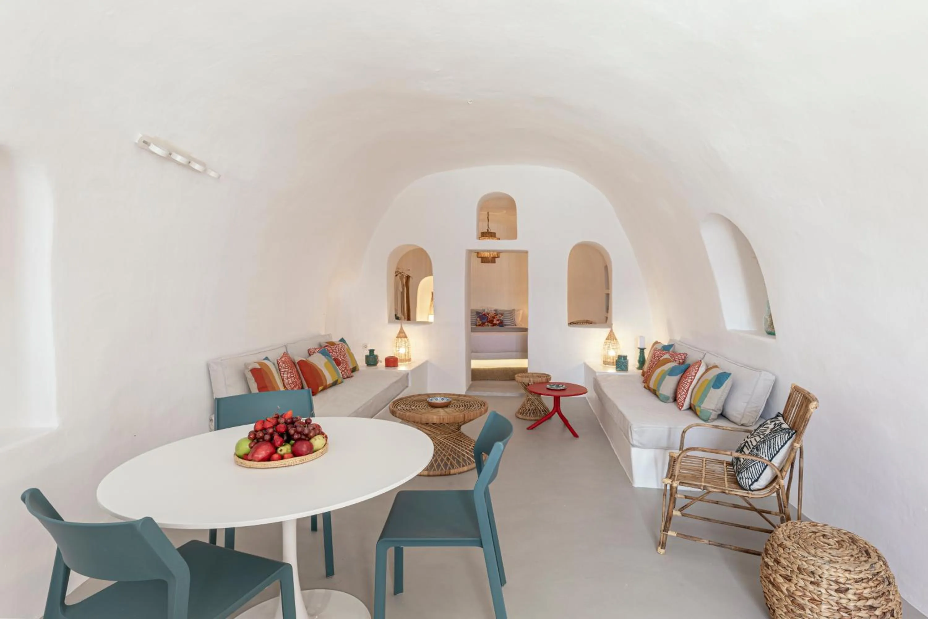 Living room in White Cave by Caldera Houses