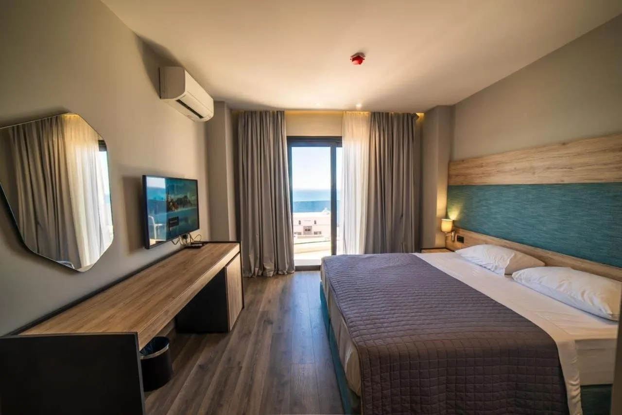Bed in Hotel Saranda International