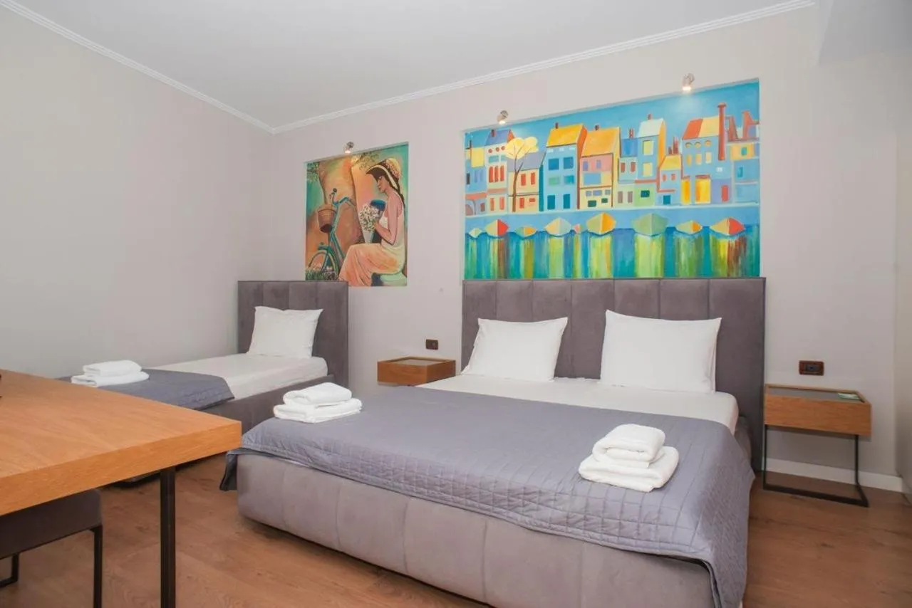 Bed in Hotel Saranda International