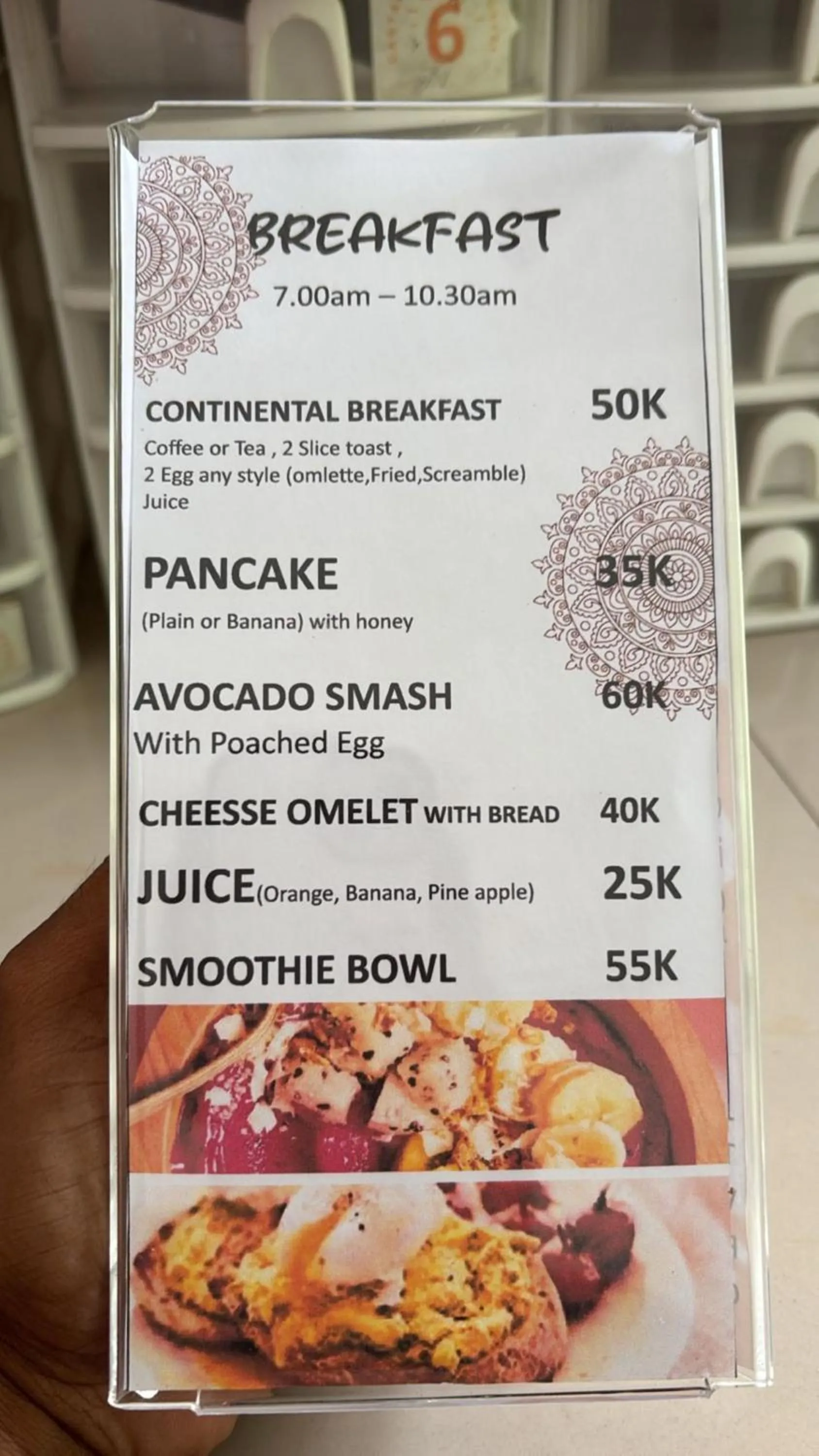 Food in Castaway Island Hostel