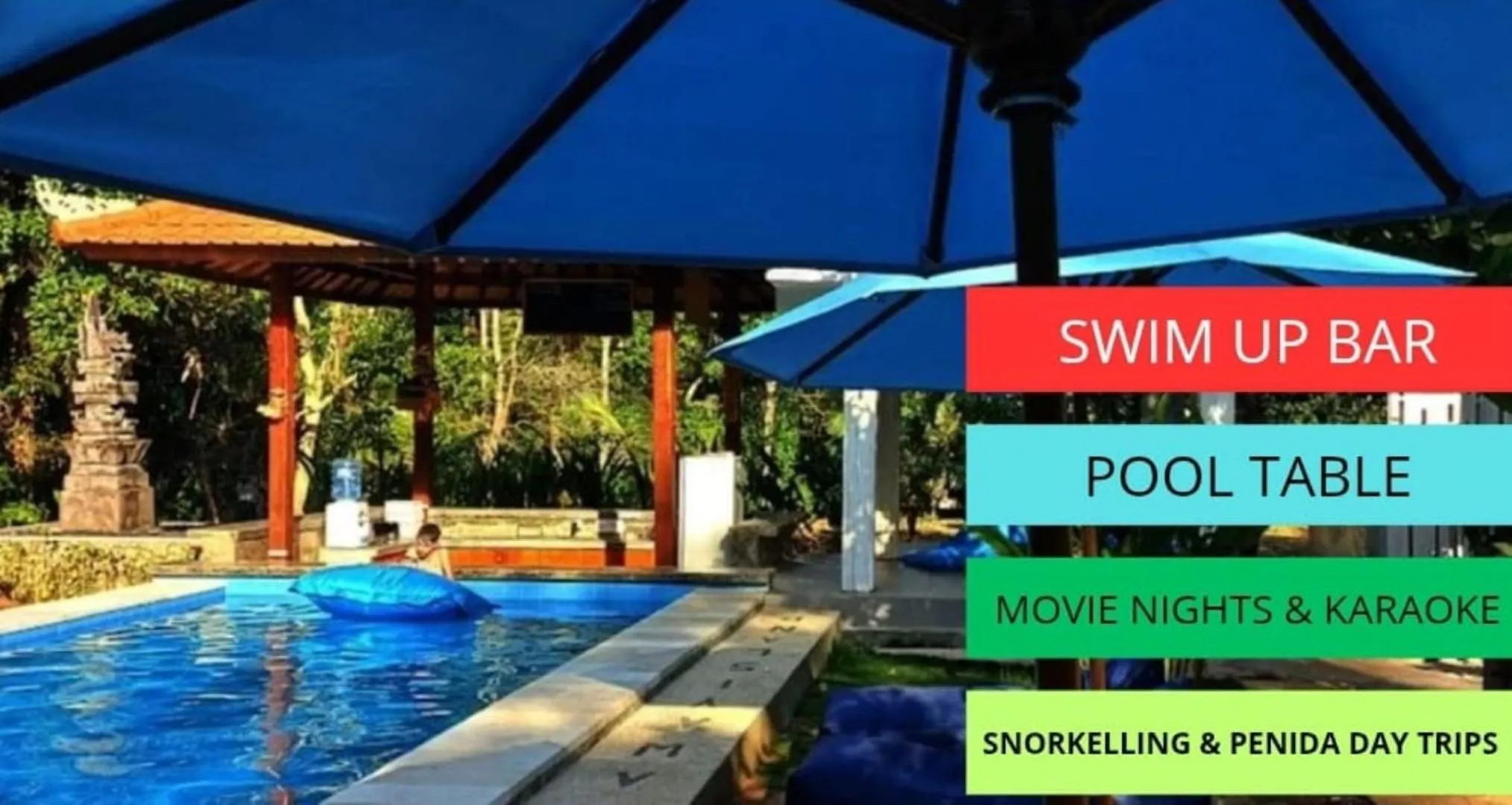 Pool view in Castaway Island Hostel